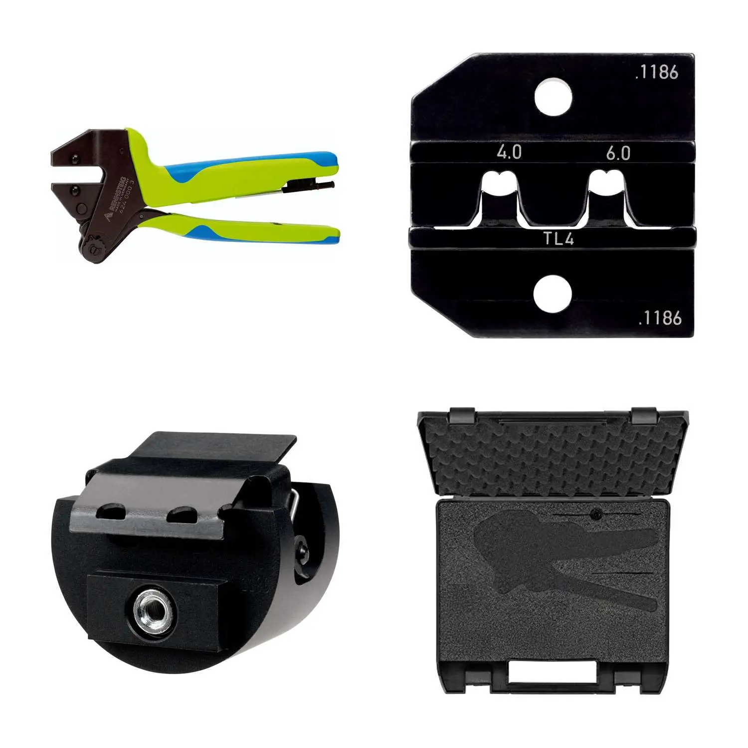 Produktfoto 1 von 624 1186 3 0 K3 Rennsteig Werkzeuge GmbH Crimpzange PEW12 im Kunststoffkoffer für Tong Ling TL4 Steckverbinder Querschnitt 4mm² - 6mm²