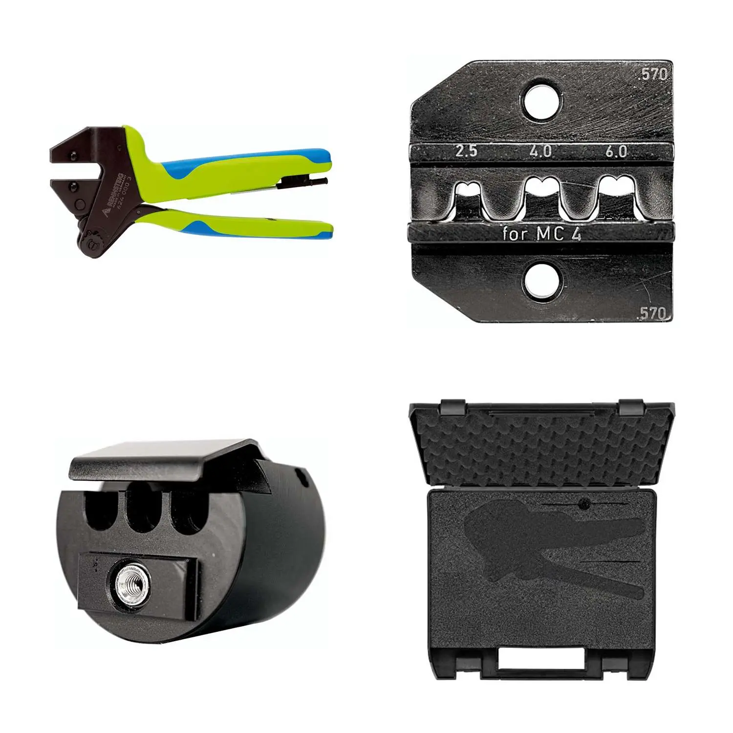 Produktfoto 1 von 624 570 3 0 K3 Rennsteig Werkzeuge GmbH Crimpzange PEW12 im Kunststoffkoffer für Multi-Contact MC4 Steckverbinder Querschnitt 2,5mm² - 6mm²