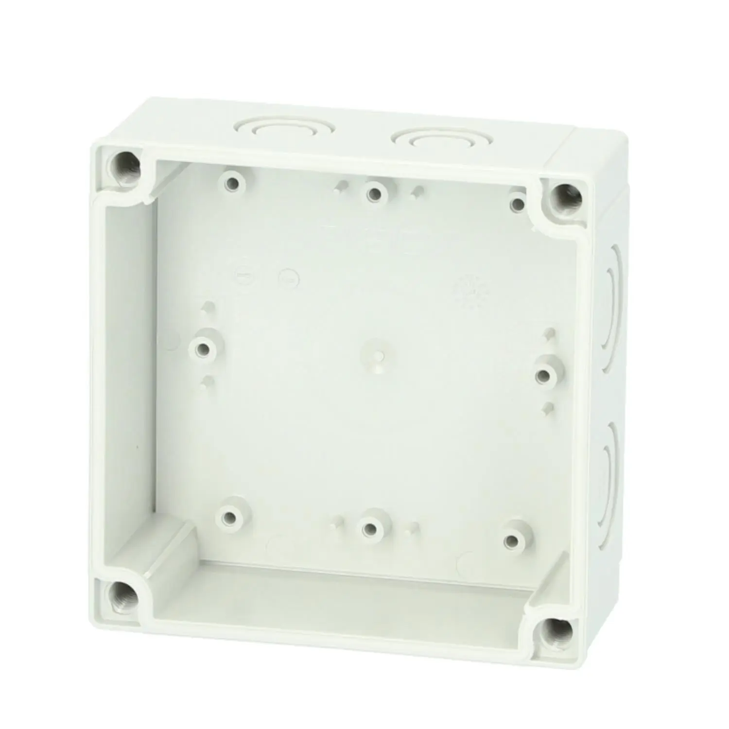 Produktfoto 1 von 6116592 FIBOX Gehäuse mit Dichtung ohne Deckel, Serie: MNX mit metrischen Vorprägungen, Werkstoff Gehäuse Polycarbonat (PC) Maße L/B/H 130,0mmx130,0mmx50,0mm