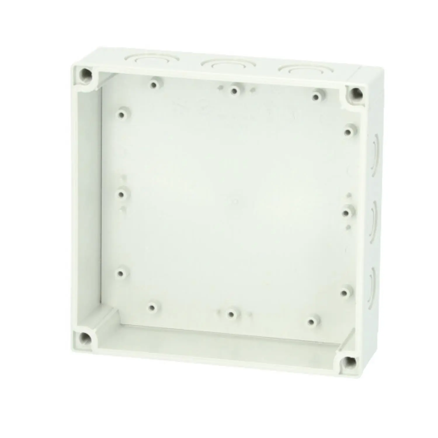 Produktfoto 1 von 6116594 FIBOX Gehäuse mit Dichtung ohne Deckel, Serie: MNX mit metrischen Vorprägungen, Werkstoff Gehäuse Polycarbonat (PC) Maße L/B/H 180,0mmx180,0mmx50,0mm