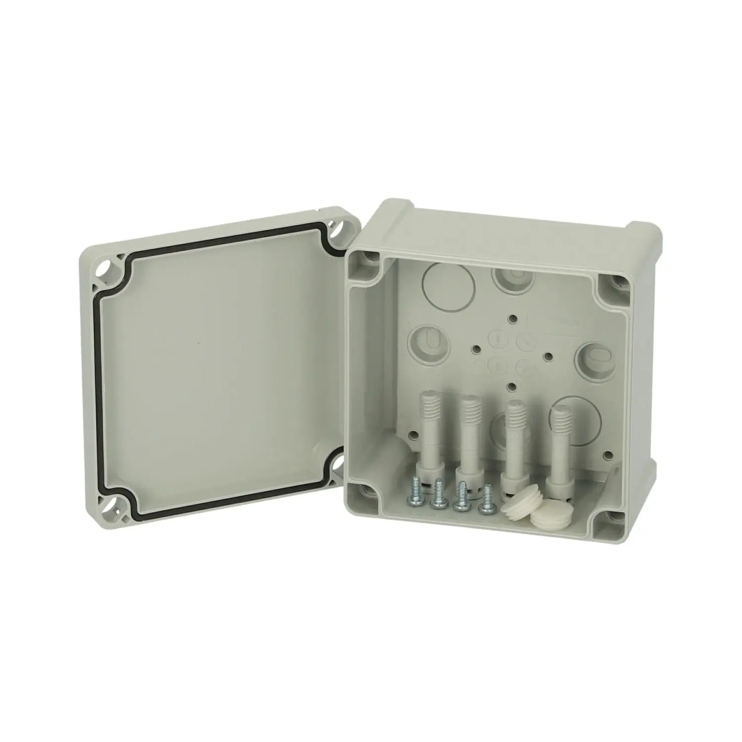 Produktfoto 1 von 5814039 FIBOX Gehäuse mit Dichtung und Deckel, Serie: TEMPO ohne metrischen Vorprägungen, Werkstoff Gehäuse Acrylnitril-Butadien-Styrol (ABS) Maße L/B/H 110,0mmx100,0mmx65,0mm