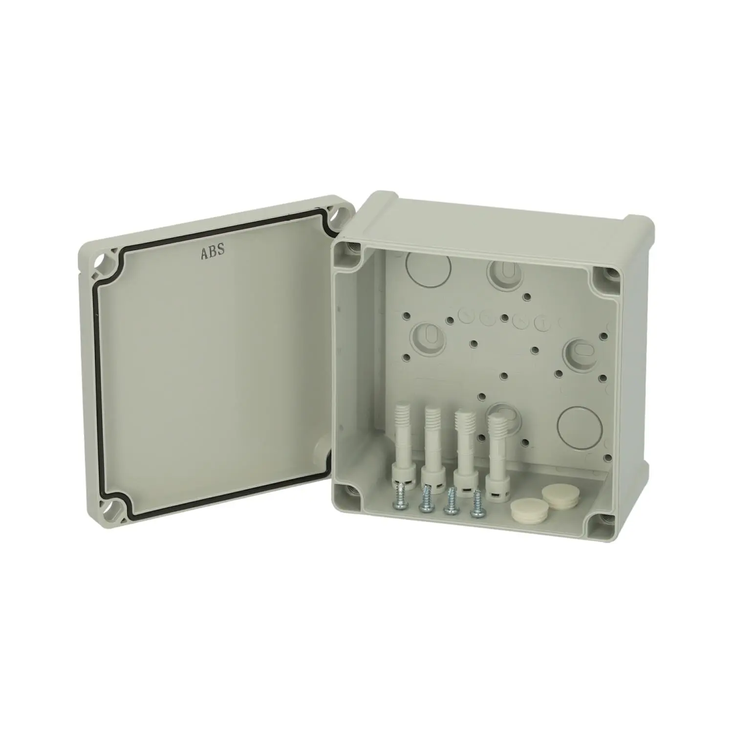 Produktfoto 1 von 5814041 FIBOX Gehäuse mit Dichtung und Deckel, Serie: TEMPO ohne metrischen Vorprägungen, Werkstoff Gehäuse Acrylnitril-Butadien-Styrol (ABS) Maße L/B/H 130,0mmx130,0mmx75,0mm