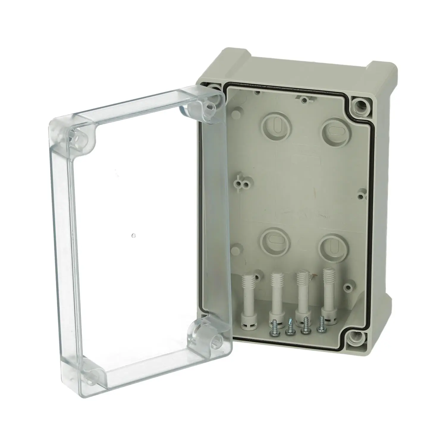 Produktfoto 1 von 5824005 FIBOX Gehäuse mit Dichtung und Deckel, Serie: TEMPO ohne metrischen Vorprägungen, Werkstoff Gehäuse Polycarbonat (PC) Maße L/B/H 187,0mmx122,0mmx90,0mm