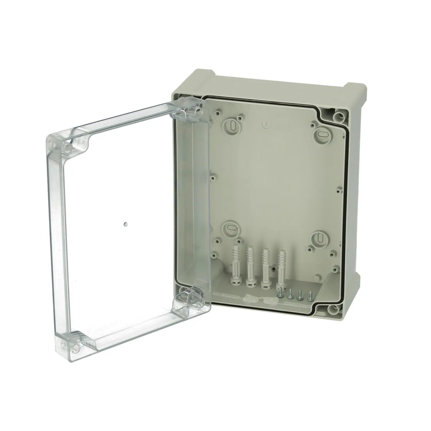 Produktfoto 1 von 5824007 FIBOX Gehäuse mit Dichtung und Deckel, Serie: TEMPO ohne metrischen Vorprägungen, Werkstoff Gehäuse Polycarbonat (PC) Maße L/B/H 240,0mmx191,0mmx107,0mm