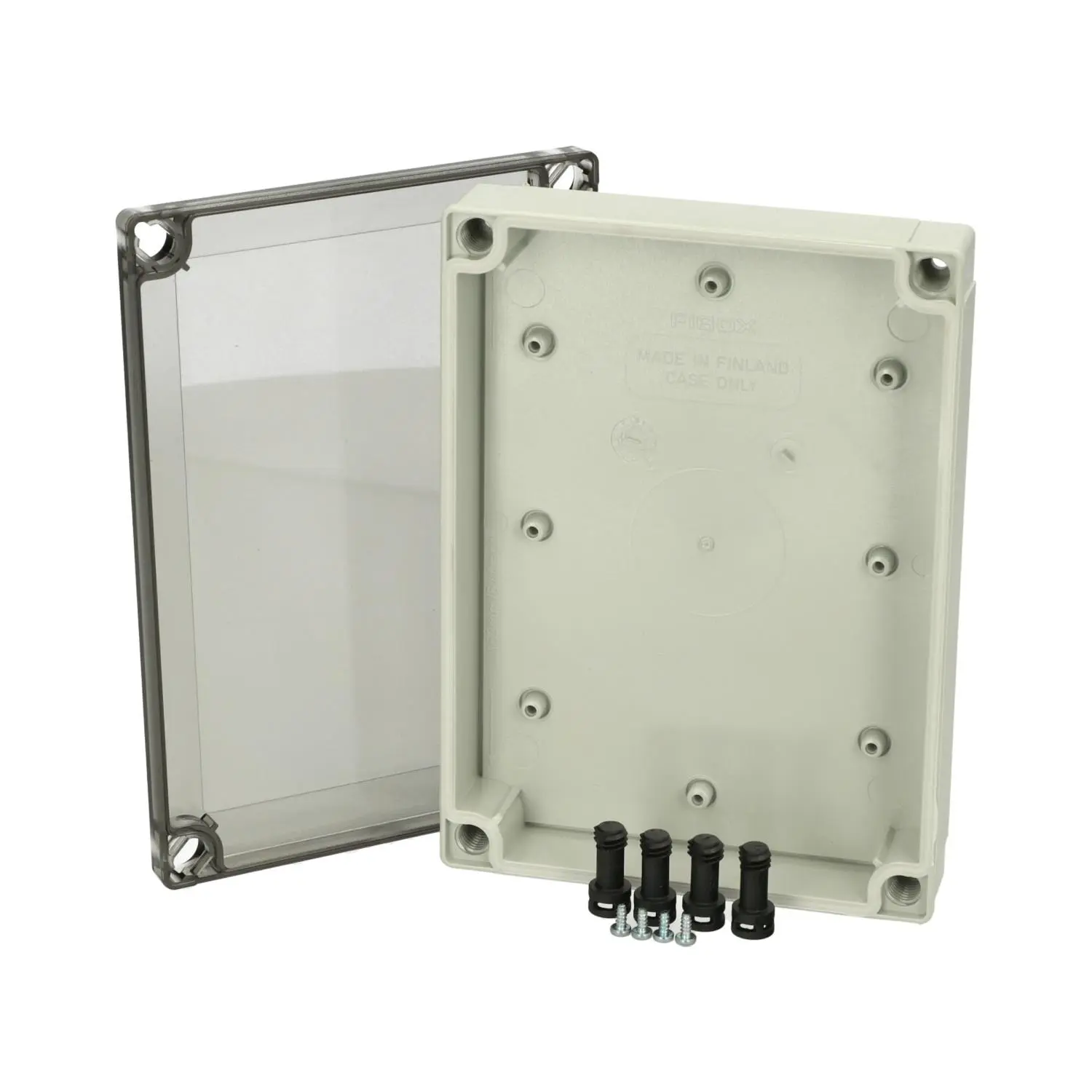 Produktfoto 1 von 6012913 FIBOX Gehäuse mit Dichtung und Deckel, Serie: MNX ohne metrischen Vorprägungen, Werkstoff Gehäuse Polycarbonat (PC) Maße L/B/H 180,0mmx130,0mmx35,0mm
