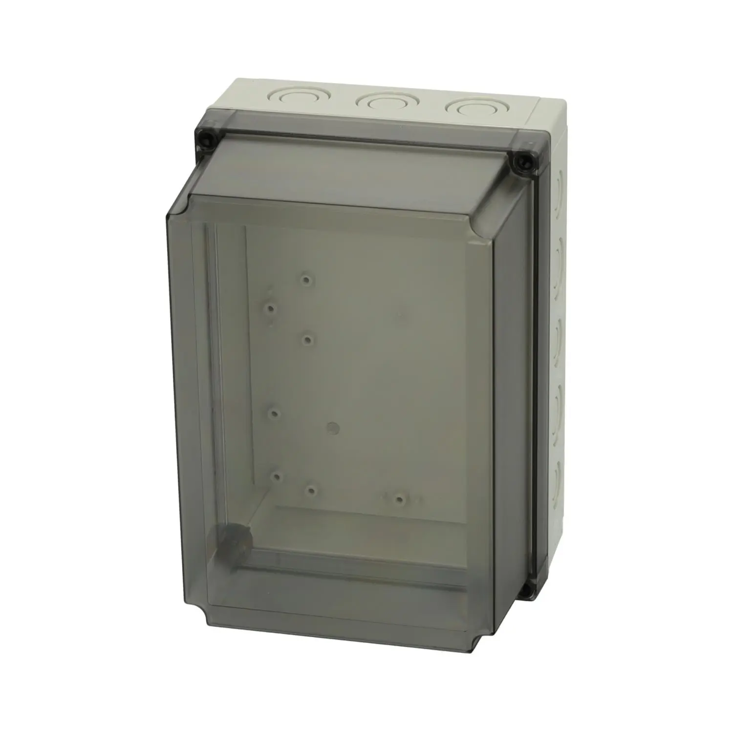 Produktfoto 1 von 6016929 FIBOX Gehäuse mit Dichtung und Deckel, Serie: MNX mit metrischen Vorprägungen, Werkstoff Gehäuse Polycarbonat (PC) Maße L/B/H 255,0mmx180,0mmx150,0mm