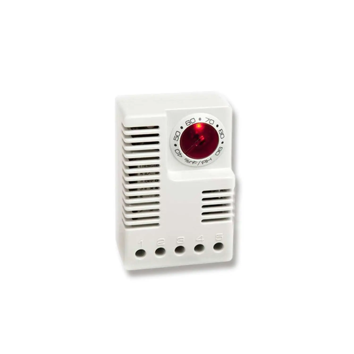 Produktfoto 1 von Elektronischer Hygrostat, Serie: EFR 012, Maße L/B/H 64,5mmx42,0mmx38,0mm Einstellbereich 40 - 90 % r.F., 230V AC Snap-In (TS35)