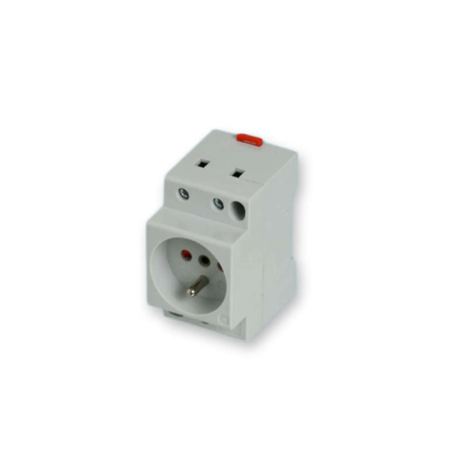 UTE -F-Steckdose für Montage auf DIN TS 35 Schiene Schraubklemmen mit Drahtschutz, Montageart Snap-In (TS35) Spannung 250V AC Nennstrom 16A, Maße L/B/H 77,0mmx45,0mmx60,0mm