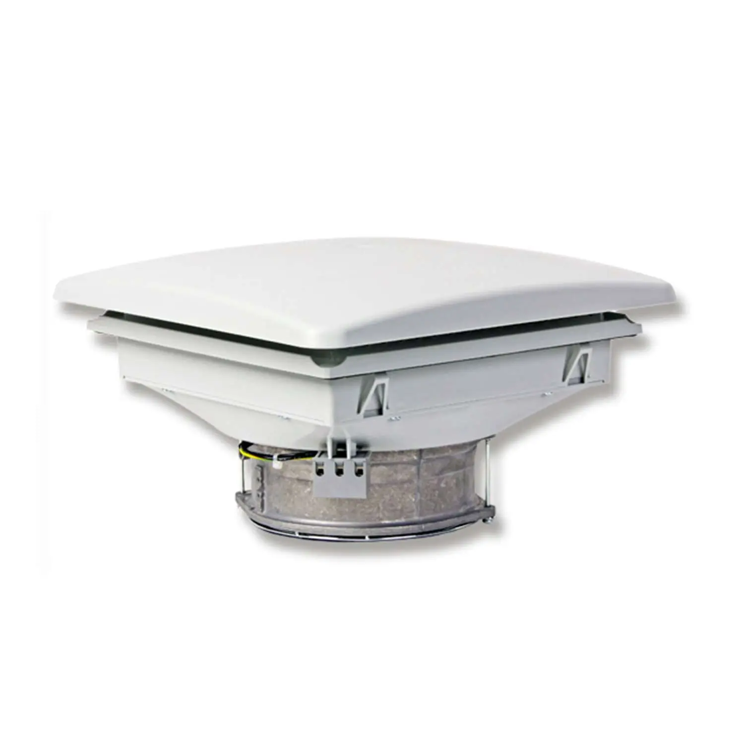 Produktfoto 1 von Dachlüfter DL, Serie: DLV 410 - 230V, Maße L/B/H 287,0mmx287,0mmx174,0mm Axiallüfter 240 m³/h freiblasend, 2700/3200 U/min, 230V AC, 45 / 39W Snap-In / Schraubbefestigung