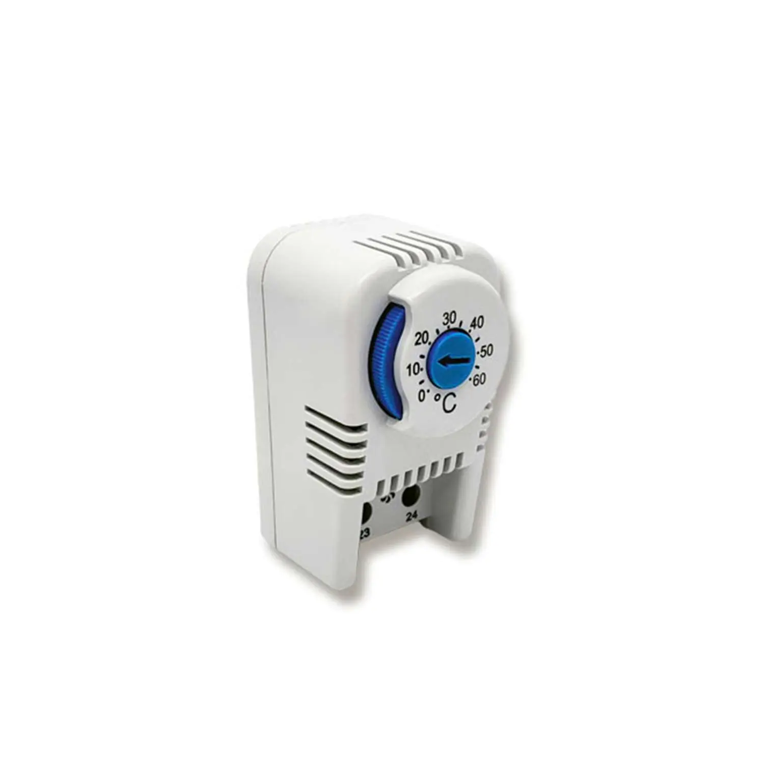 Produktfoto 1 von Thermostat, Serie: THS 1041, Maße L/B/H 61,0mmx34,0mmx48,0mm mit Schließer für Lüftersteuerung, Einstellbereich 0°C bis 60°C, 120V - 250V AC Snap-In (TS35)