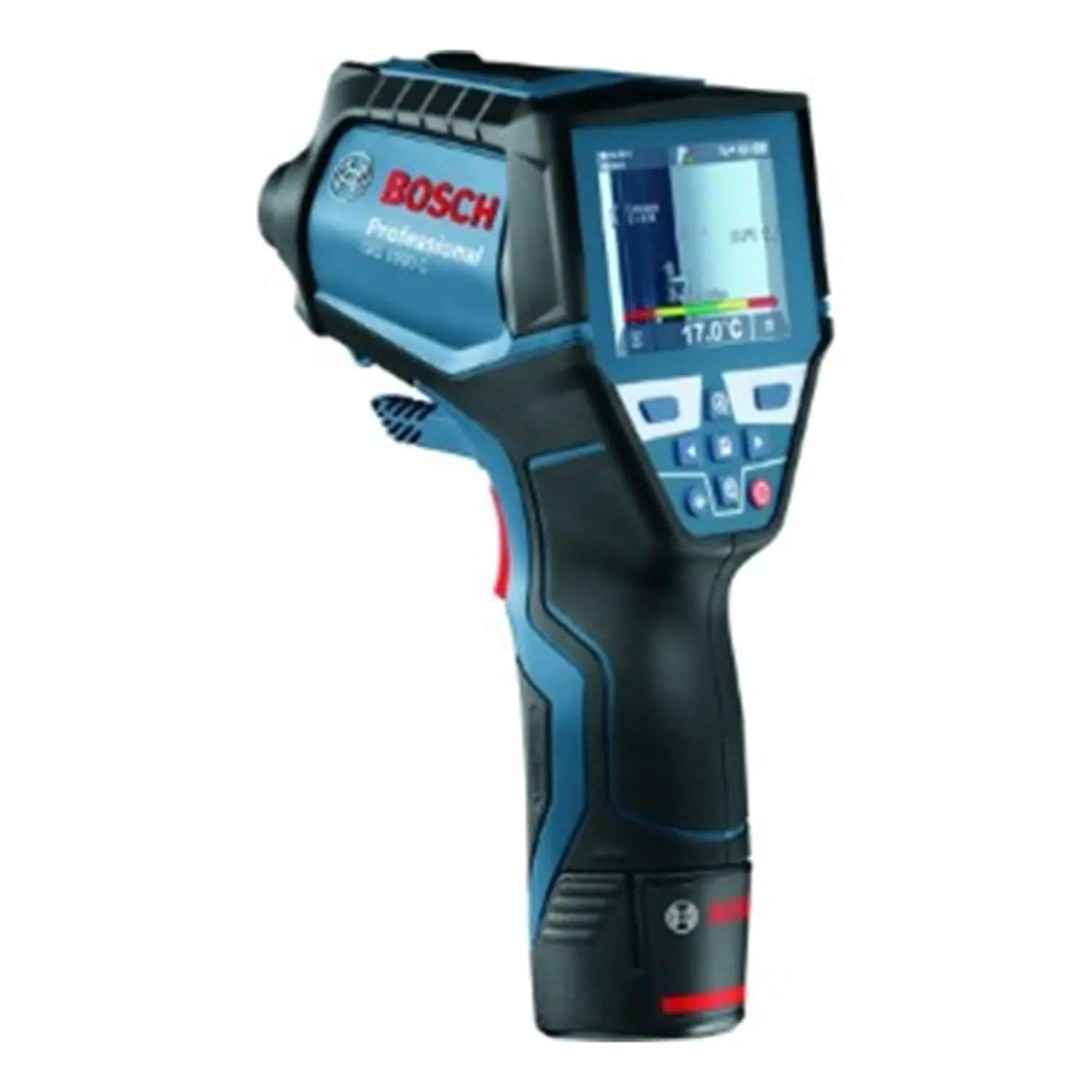 Produktfoto 1 von 0.601.083.301 BOSCH Bosch Akku-Thermodetektor, Serie: GIS 1000 C incl. Lithium-Ionen-Akku GBA Akku-Spannung 12V, 2,0 Ah Displaygröße 2,8 Zoll TFT - Display, Aufbewahrungsart Systemkoffer