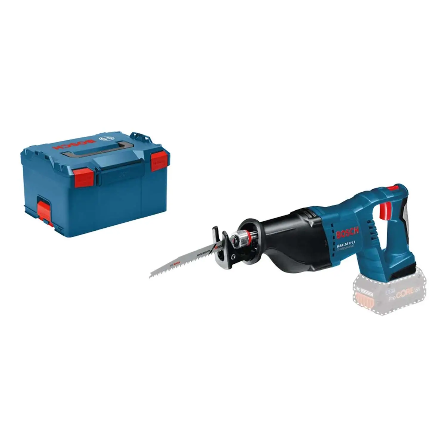 Produktfoto 1 von 0.601.64J.007 BOSCH Bosch Akku-Säbelsäge, GSA 18V-LI Hubhöhe 28,0mm incl. ohne Akku Akku-Spannung 18V Aufbewahrungsart Systemkoffer