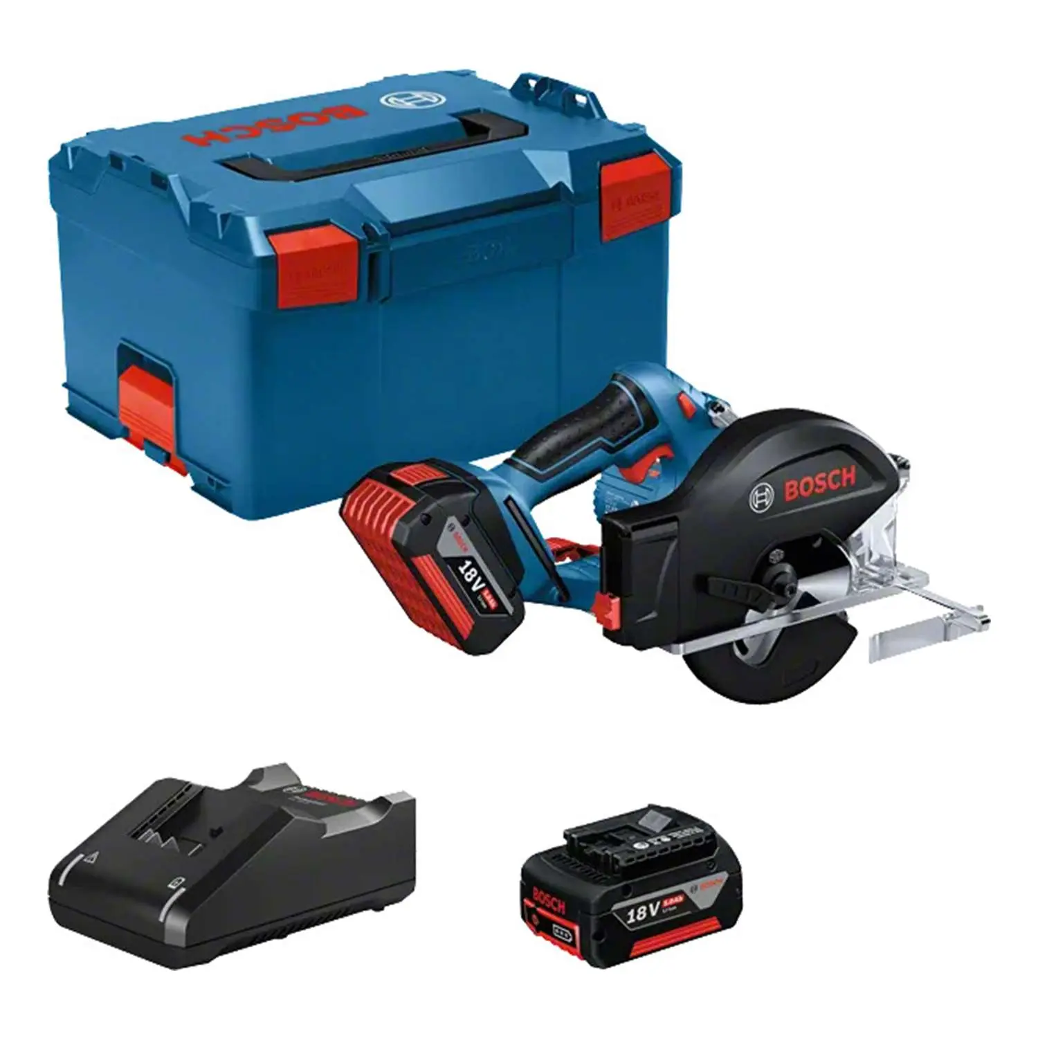 Produktfoto 1 von 0.601.6B8.002 BOSCH Bosch Akku-Handkreissäge, GKM 18V-50 Sägeblattdurchmesser 136,0mm incl. Lithium-Ionen-Akku GBA Akku-Spannung 18V, 5,0 Ah Akkuladespannung 14,4V bis 18V, ähnlich 1620W, Leerlaufdreh
