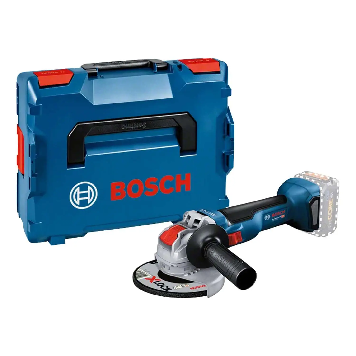 Produktfoto 1 von 0.601.7B0.101 BOSCH Bosch Akku-Winkelschleifer, GWX 18V-10 125,0mm x 22,23mm incl. ohne Akku Akku-Spannung 18V ähnlich 1000W, Leerlaufdrehzahl 9000 U/min