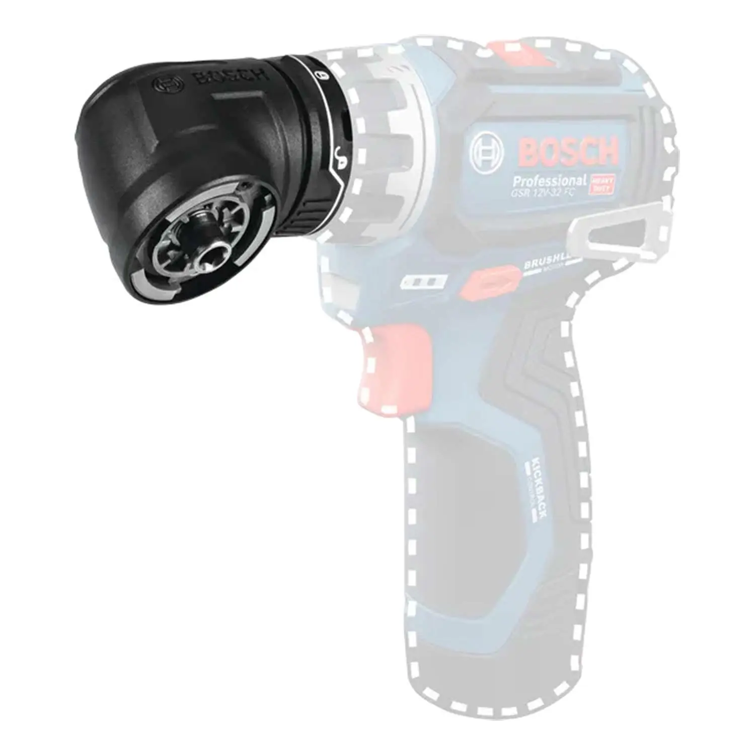 Produktfoto 1 von 1.600.A00.F5K BOSCH Bosch Akku-Winkel Aufsatz FlexiClick System, GFA 12-W incl. ohne Akku Akku-Spannung 12V Aufbewahrungsart Kartonschachtel