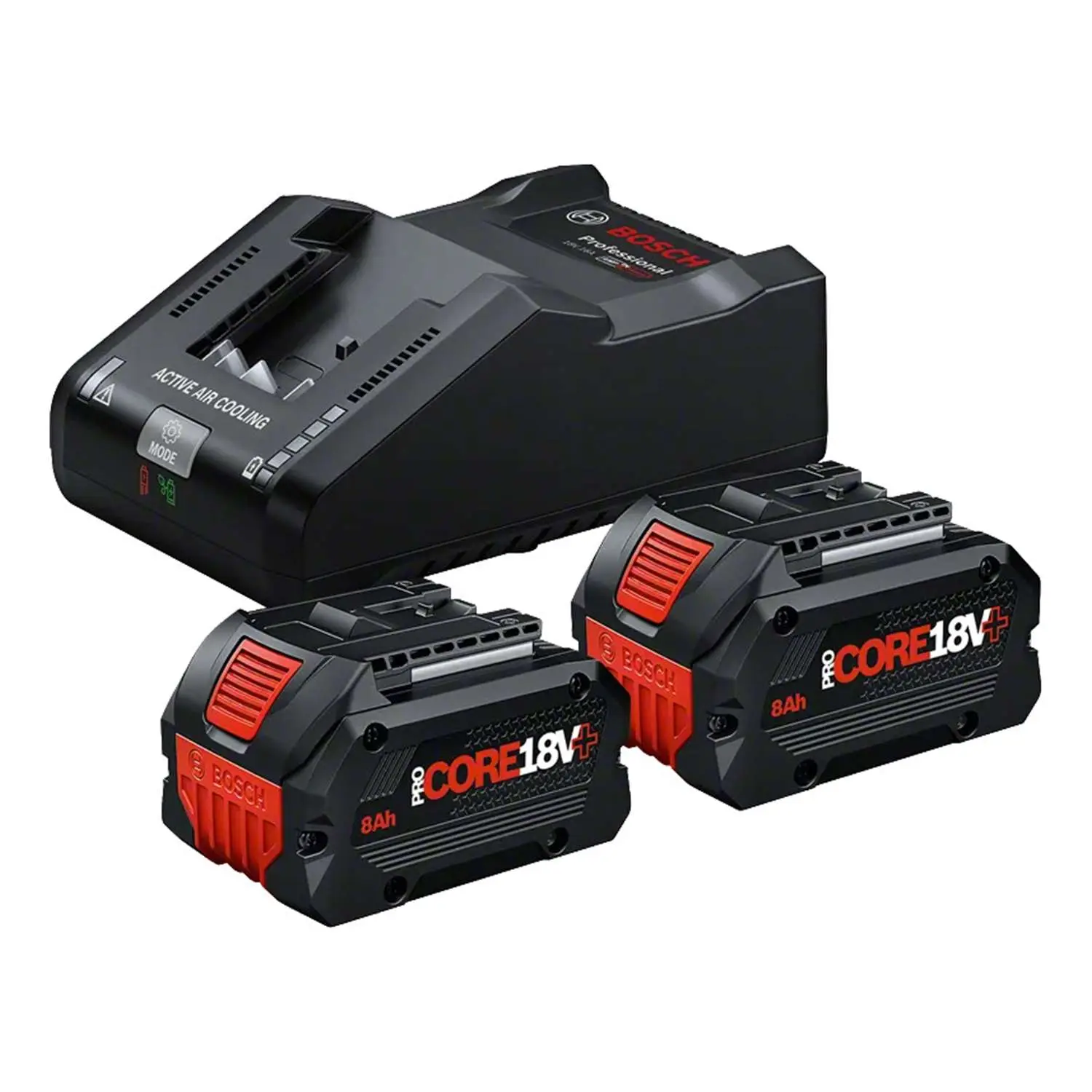 Produktfoto 1 von 1.600.A02.X03 BOSCH Bosch Akku-Ladegerät und 2 Akkus incl. Lithium-Ionen-Akku ProCORE Akku-Spannung 18V, 8,0 Ah Akkuladespannung 14,4V bis 18V