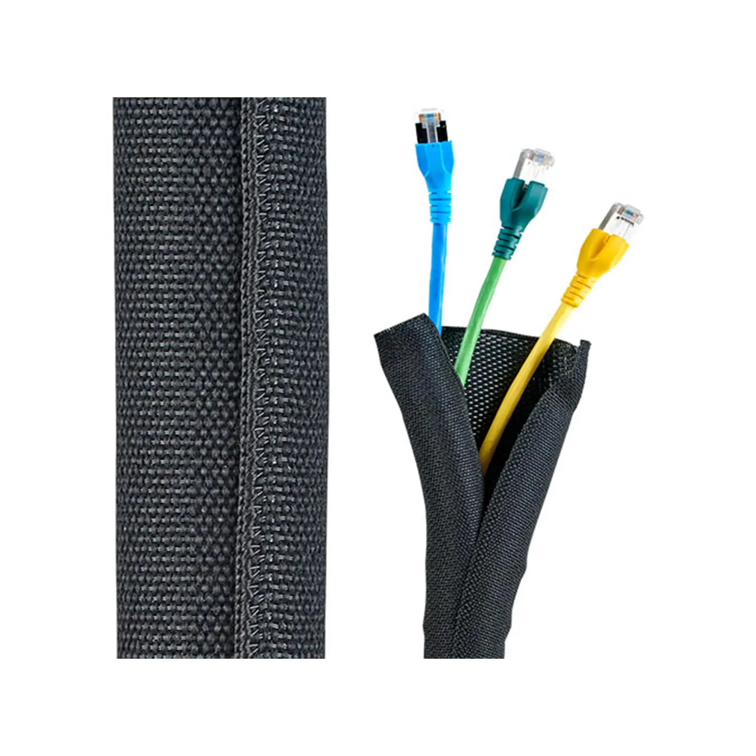 Produktfoto 1 von 10239303048 FLEXA HG-PET-SV Geflechtschlauch selbstverschließend Einsatzbereich 44,0mm Temperaturbereich -55°C bis 150°C kurzzeitig 175°C