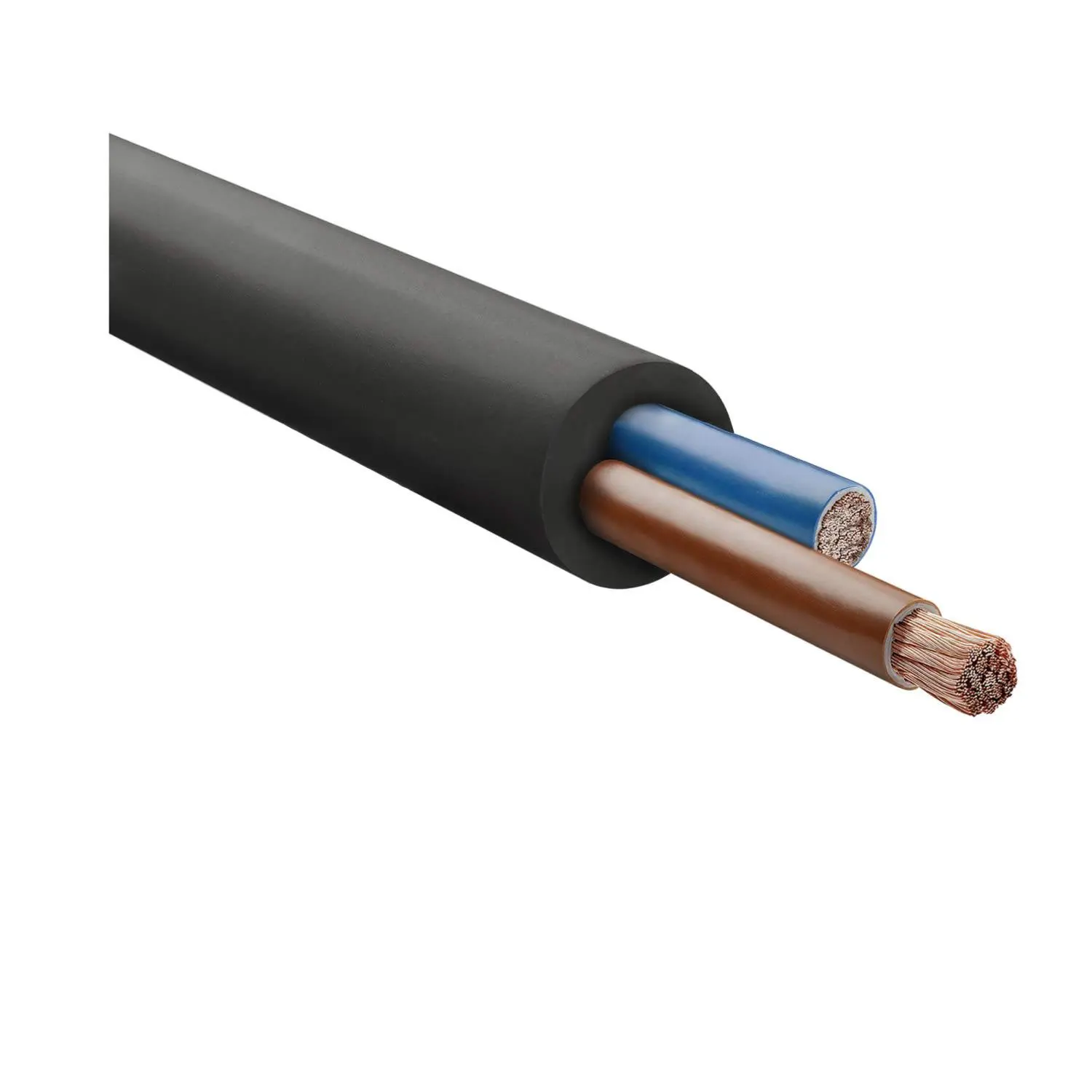 Produktfoto 1 von 30757 HELU KABEL H07RN-F LS0H 2X1,5mm² AWG16 Gummischlauchleitung AD 8,5mm - 9,9mm Nennspannung Uo/U 450V/750V