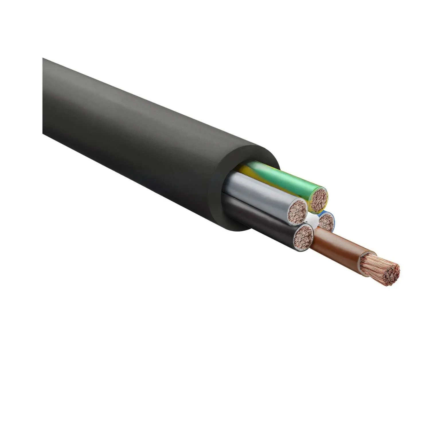 Produktfoto 1 von 30800 HELU KABEL H07RN-F LS0H 5G6mm² AWG10 Gummischlauchleitung AD 17,5mm - 20,0mm Nennspannung Uo/U 450V/750V