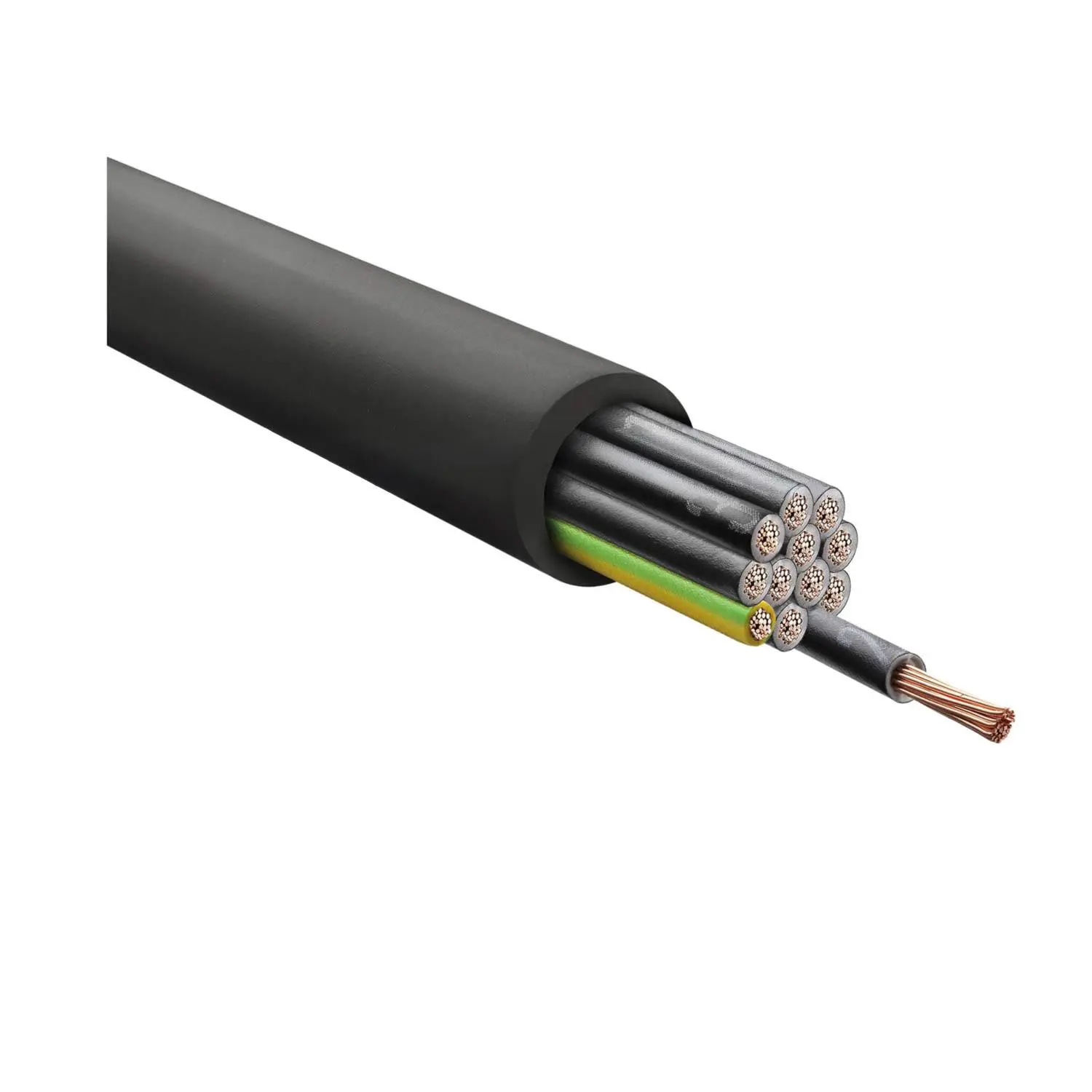 Produktfoto 1 von 30809 HELU KABEL H07RN-F LS0H 7G2,5mm² AWG14 Gummischlauchleitung AD 17,1mm - 20,0mm Nennspannung Uo/U 450V/750V