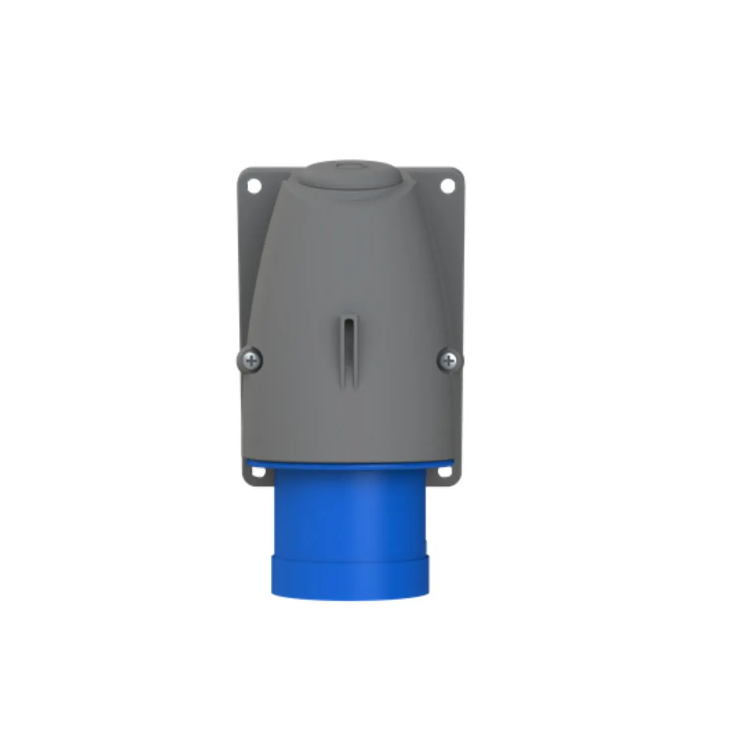 Produktfoto 1 von 2CMA193314R1000 Amphenol 32 Ampere CEE Wandsteckverbinder 3-polig (2P+PE) Stift, Kodierung 6h blau 200/250V Frequenz 50 und 60Hz
