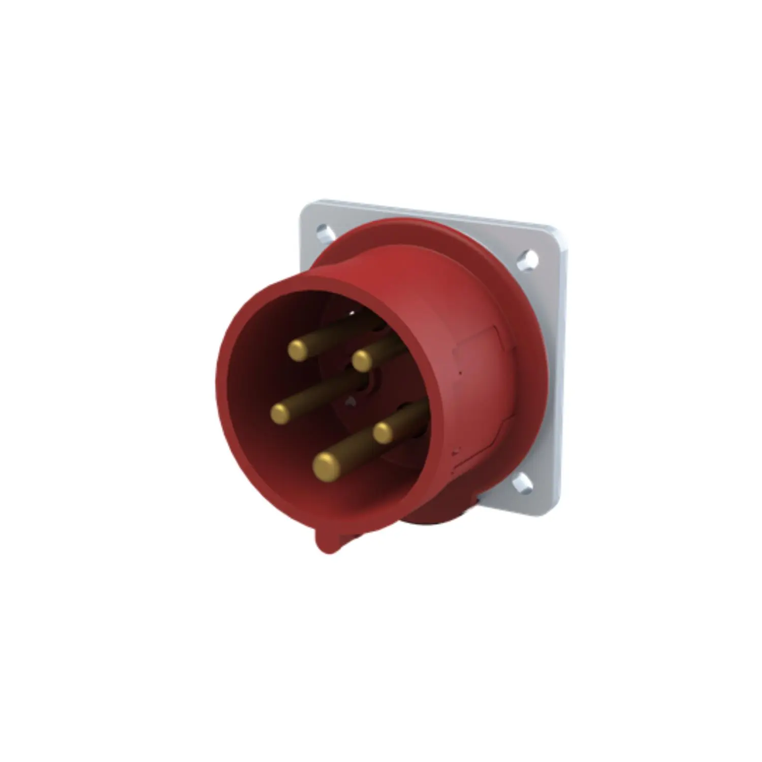Produktfoto 1 von 2CMA193355R1000 Amphenol 16 Ampere CEE Einbausteckverbinder 5-polig (3P+N+PE) Stift, Kodierung 6h rot 200/346V bis 240/415V Frequenz 50 und 60Hz