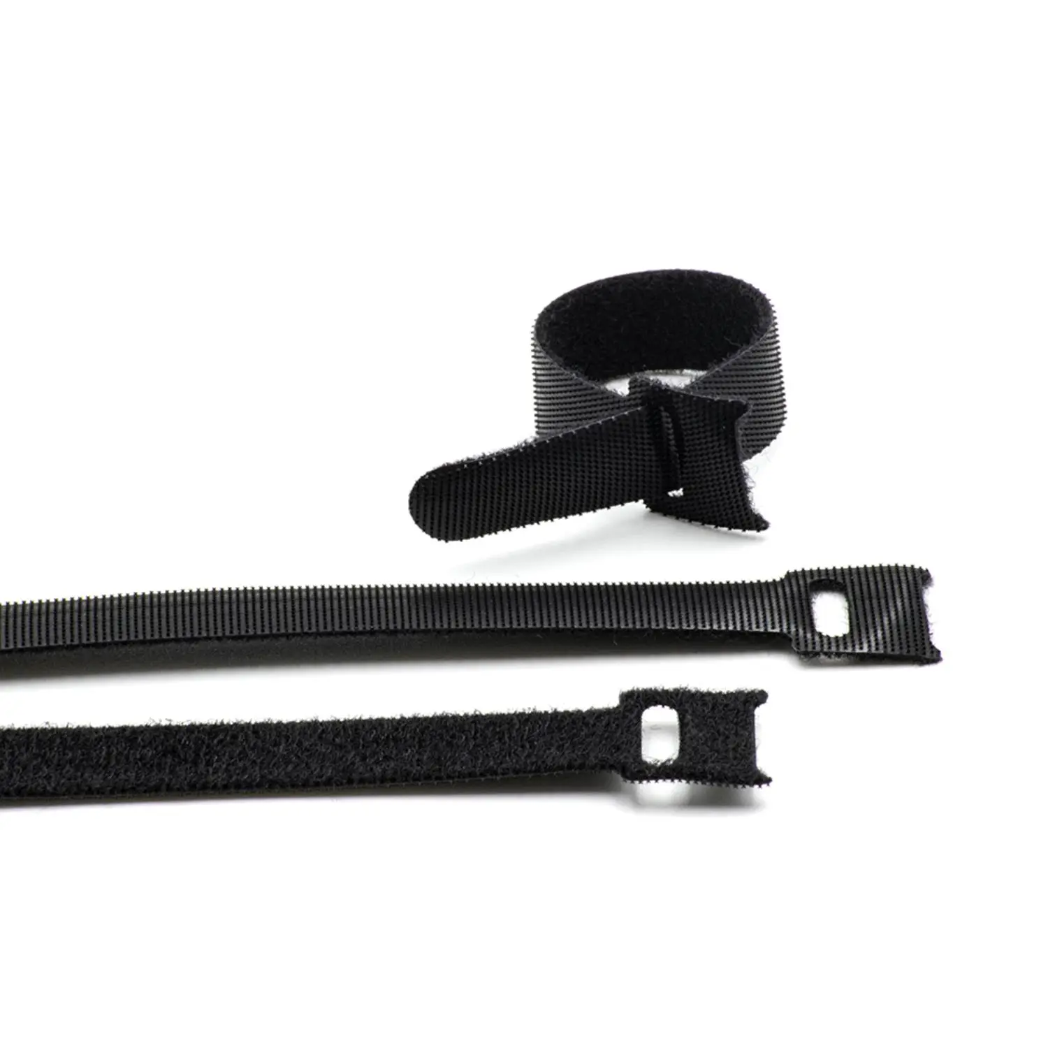 Produktfoto 1 von Klettkabelbinder wiederlösbar wiederverwendbar, Bündeldurchmesser maximale 35,0mm, VPE 100 Stück Maße L/B/H 150,0mm x 13,0mm, Farbe schwarz