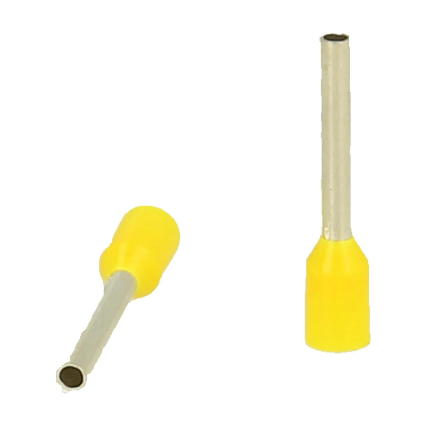 Produktfoto 1 von Aderendhülsen DIN 46228 Teil 4 isoliert, Größe L, Farbe Kodierung WE Querschnitt 1mm² gelb