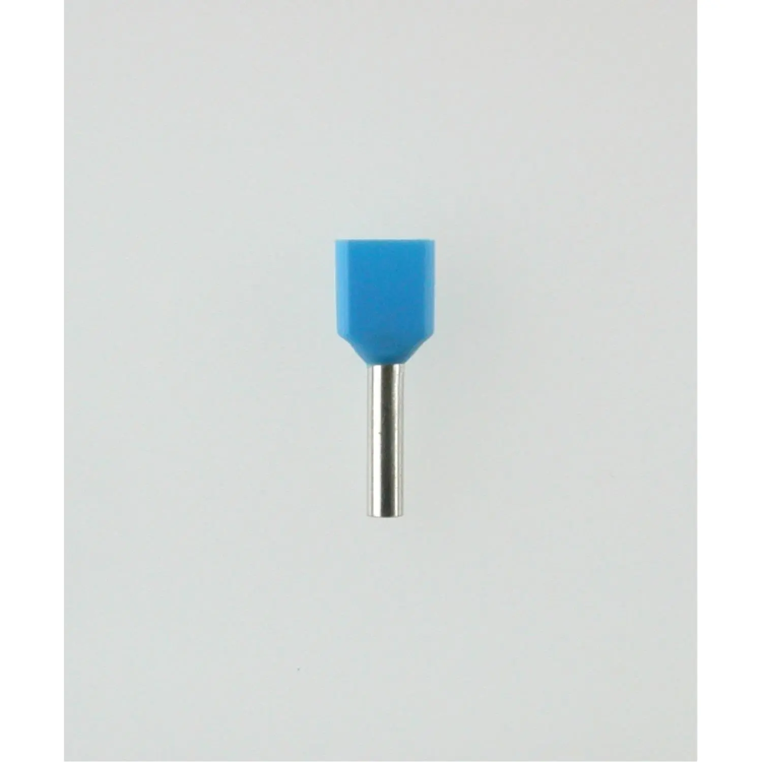 Produktfoto 1 von TWIN-Aderendhülsen isoliert, Größe L, Farbe Kodierung WE Querschnitt 2x 0,25mm² hellblau