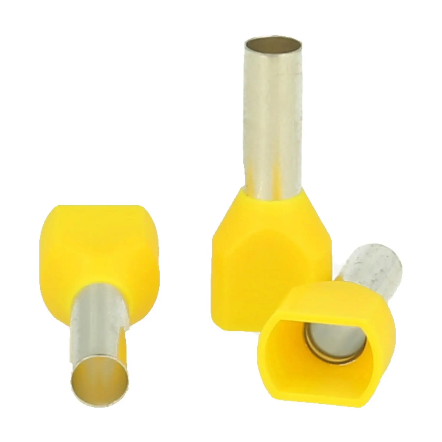 Produktfoto 1 von TWIN-Aderendhülsen isoliert, Größe N, Farbe Kodierung DIN Querschnitt 2x 6mm² gelb