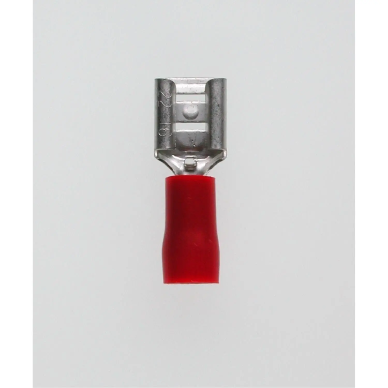 Produktfoto 1 von Flachsteckhülsen DIN 46245, Steckgröße 6,3 x 0,8mm isoliert, mit Isolationscrimp Querschnitt 0,5mm² - 1,5mm² rot