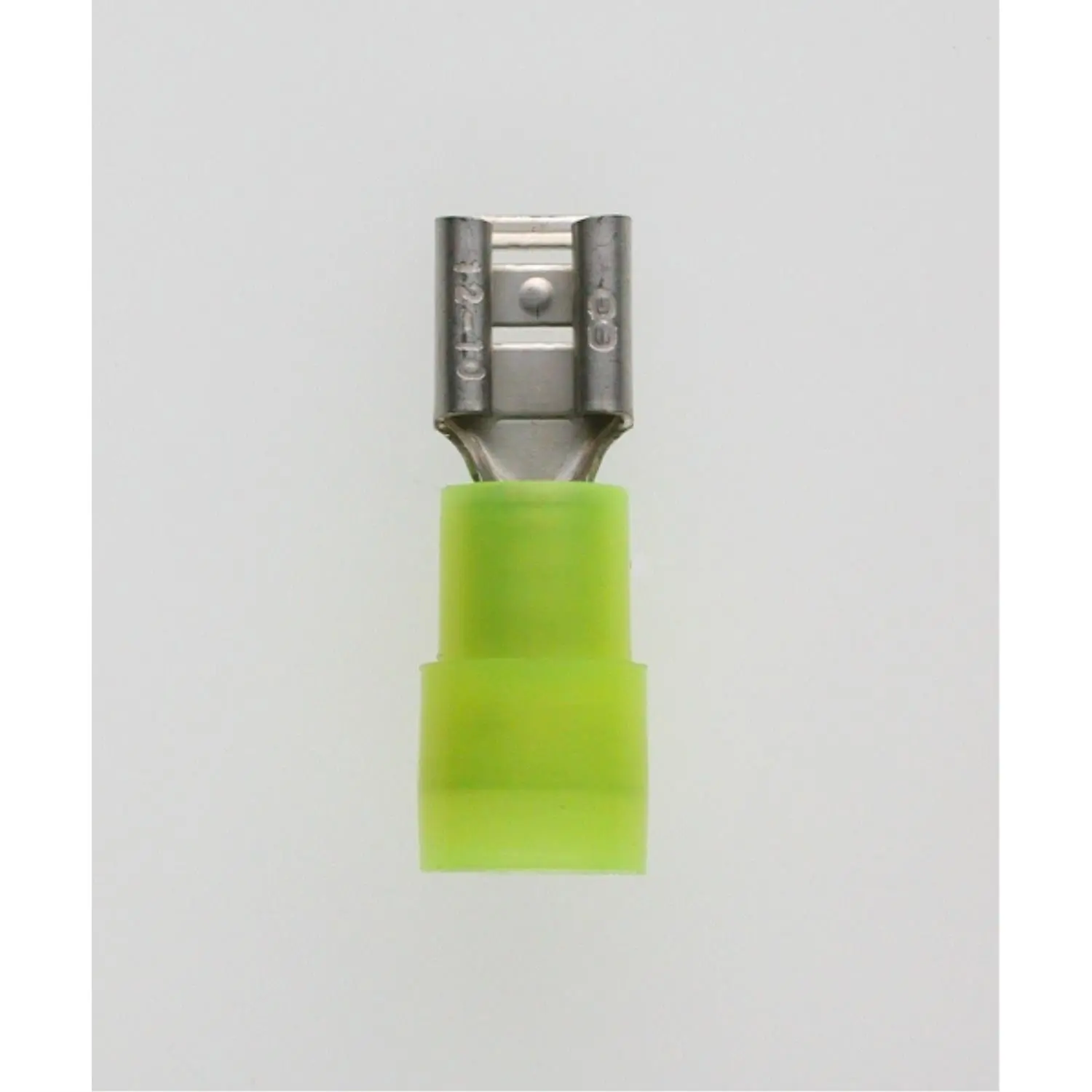 Produktfoto 1 von Flachsteckhülsen DIN 46245, Steckgröße 6,3 x 0,8mm isoliert, mit Isolationscrimp Querschnitt 4mm² - 6mm² gelb, transparent