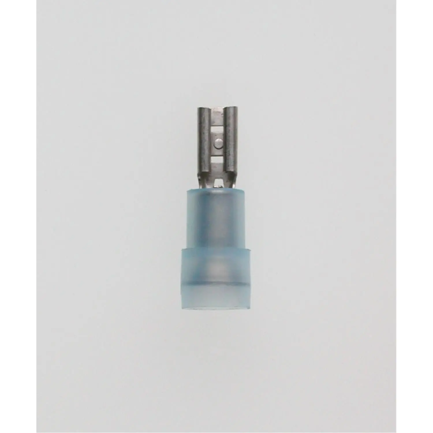Produktfoto 1 von Flachsteckhülsen DIN 46245, Steckgröße 2,8 x 0,8mm isoliert, mit Isolationscrimp Querschnitt 1,5mm² - 2,5mm² blau, transparent