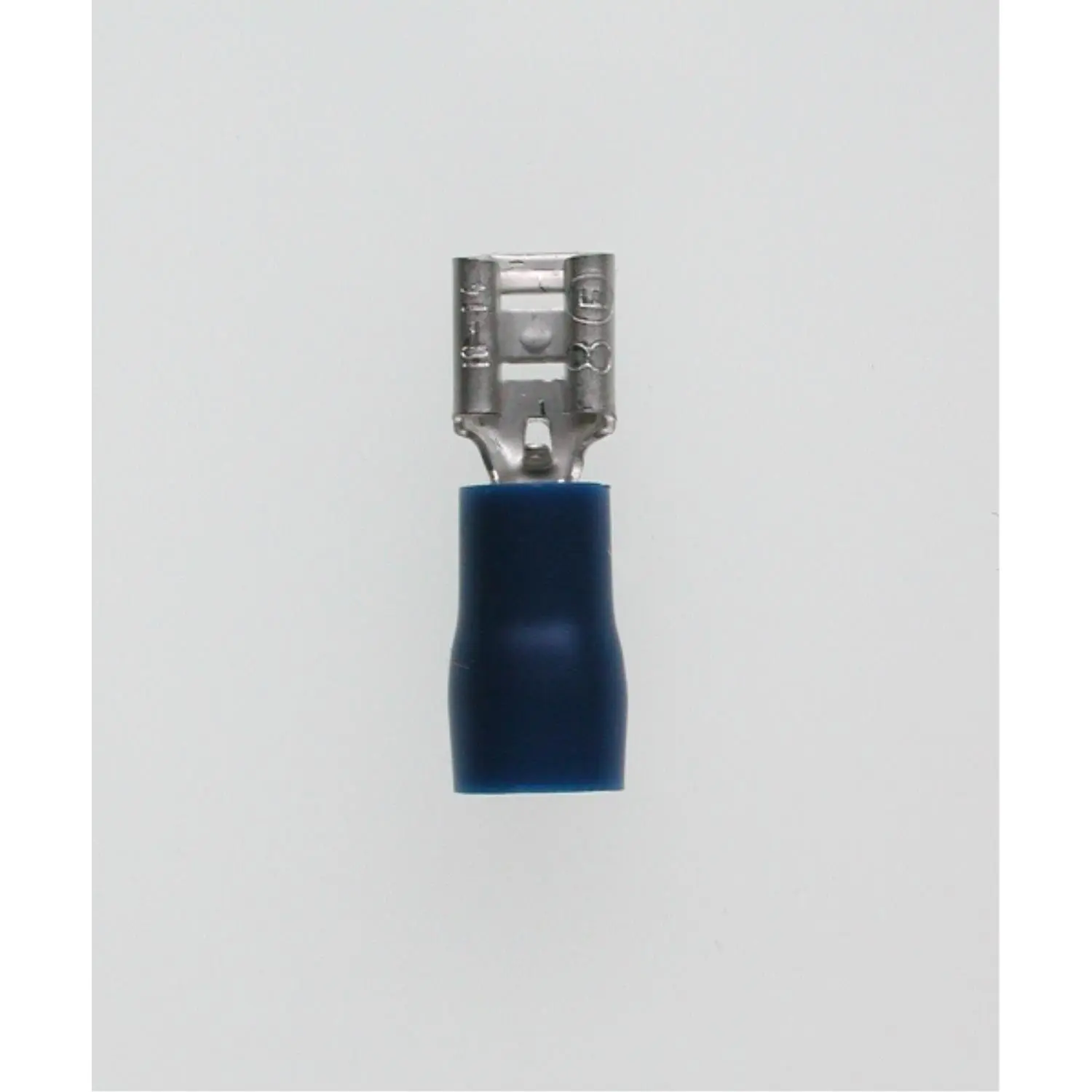 Produktfoto 1 von Flachsteckhülsen DIN 46245, Steckgröße 4,8 x 0,8mm isoliert, mit Isolationscrimp Querschnitt 1,5mm² - 2,5mm² blau