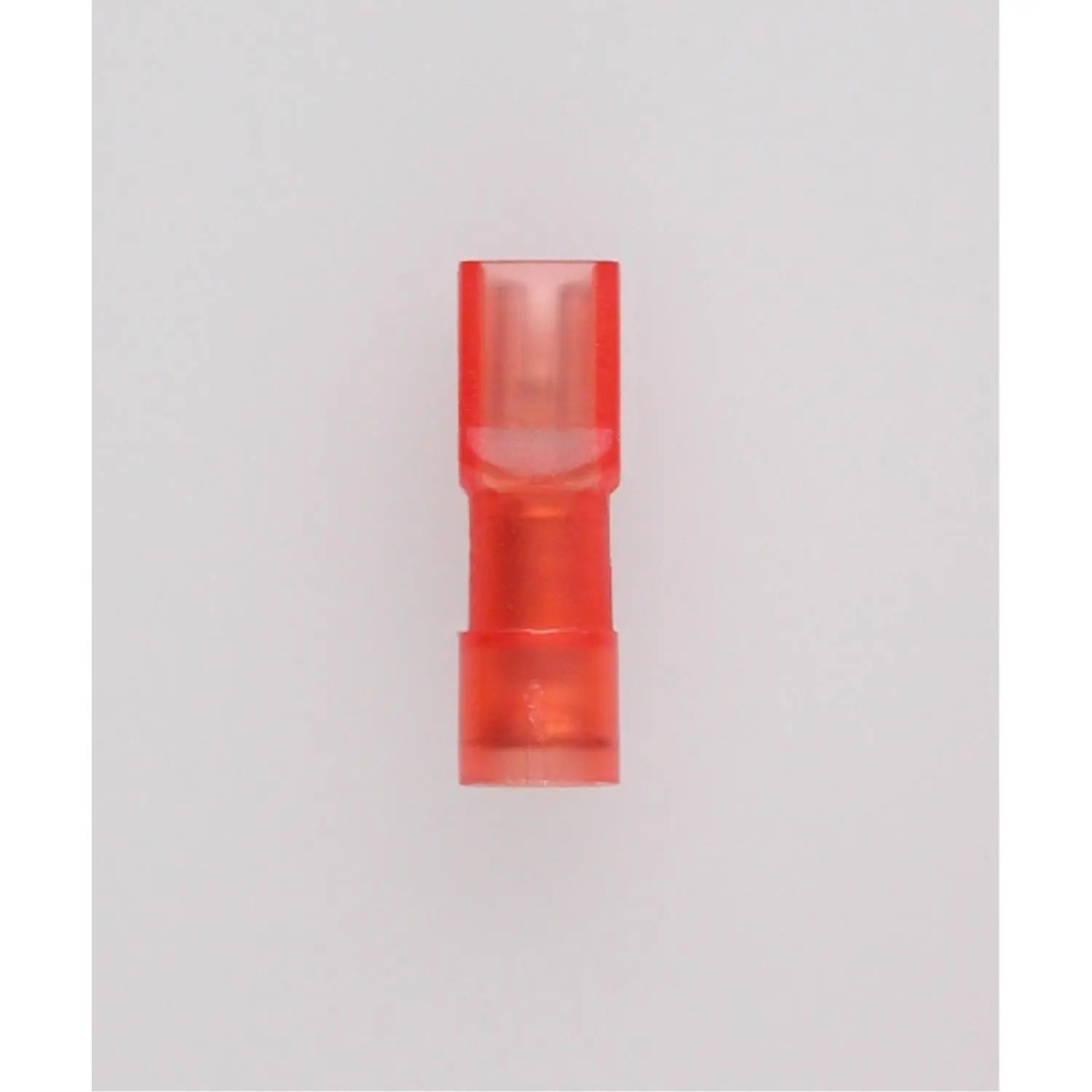 Produktfoto 1 von Flachsteckhülsen, Steckgröße 2,8 x 0,8mm vollisoliert, mit Isolationscrimp Querschnitt 0,5mm² - 1,5mm² rot, transparent