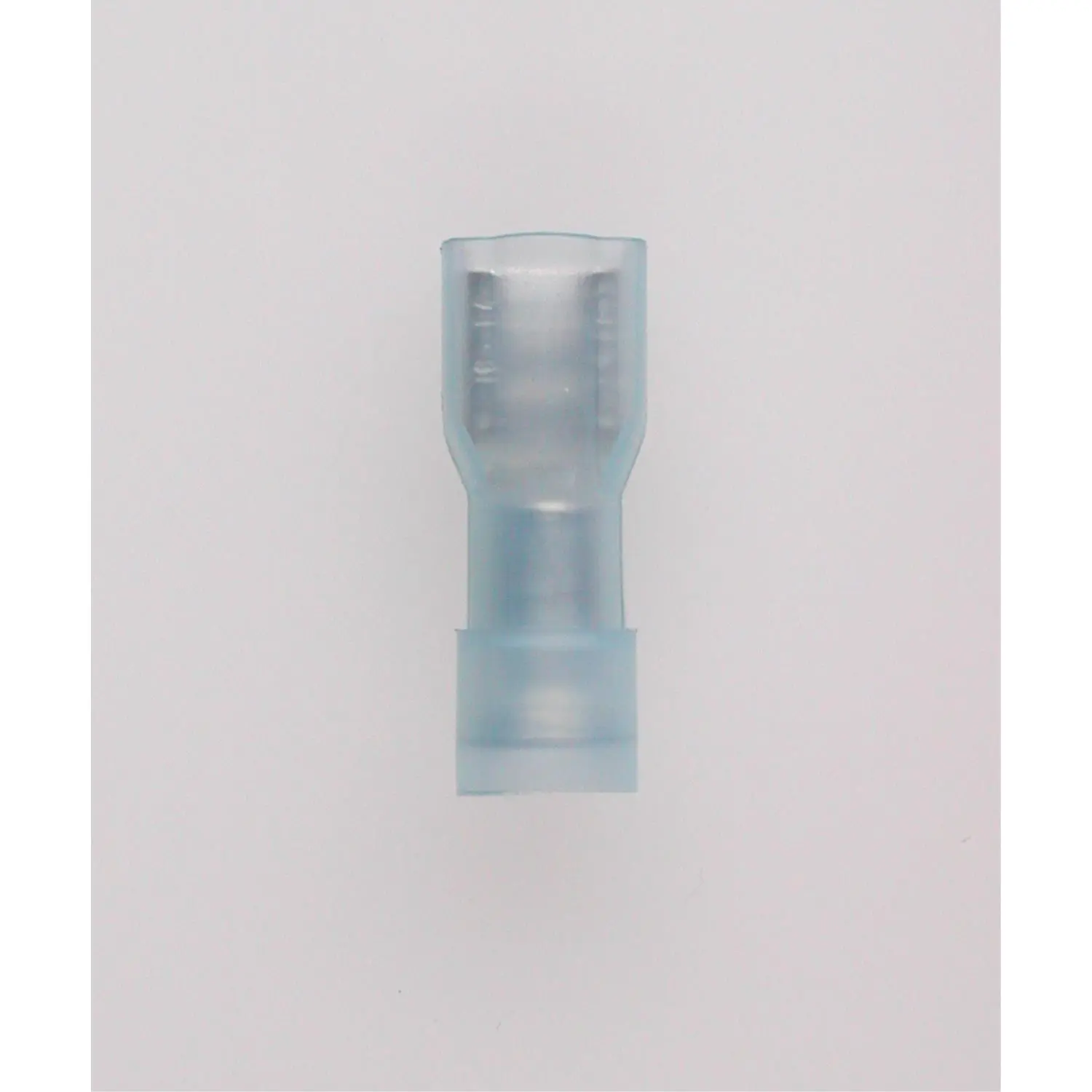 Produktfoto 1 von Flachsteckhülsen, Steckgröße 4,8 x 0,8mm vollisoliert, mit Isolationscrimp Querschnitt 1,5mm² - 2,5mm² blau, transparent