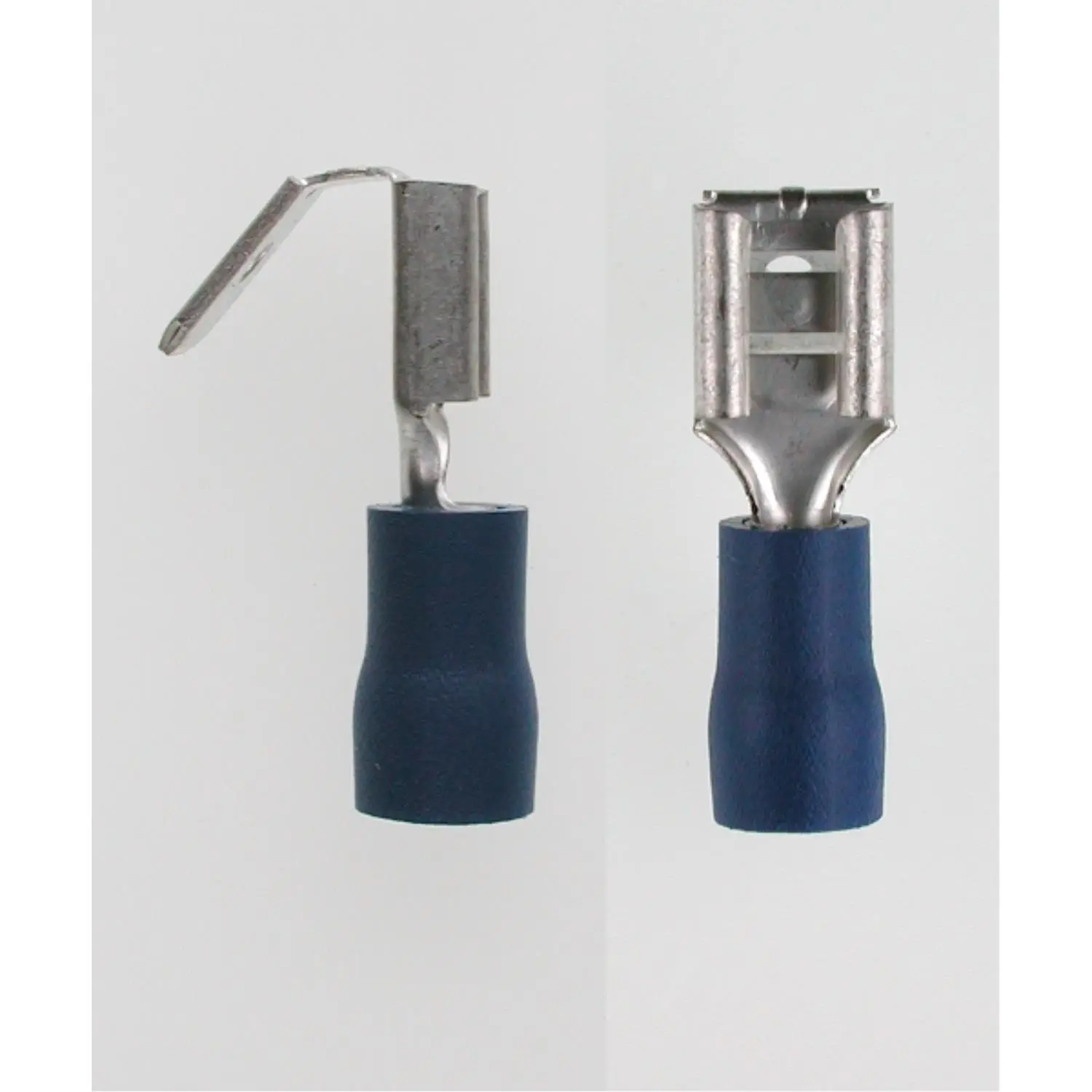 Produktfoto 1 von Flachsteckhülsen DIN 46245, Steckgröße 6,3 x 0,8mm isoliert, mit Isolationscrimp und Abzweig Querschnitt 1,5mm² - 2,5mm² blau