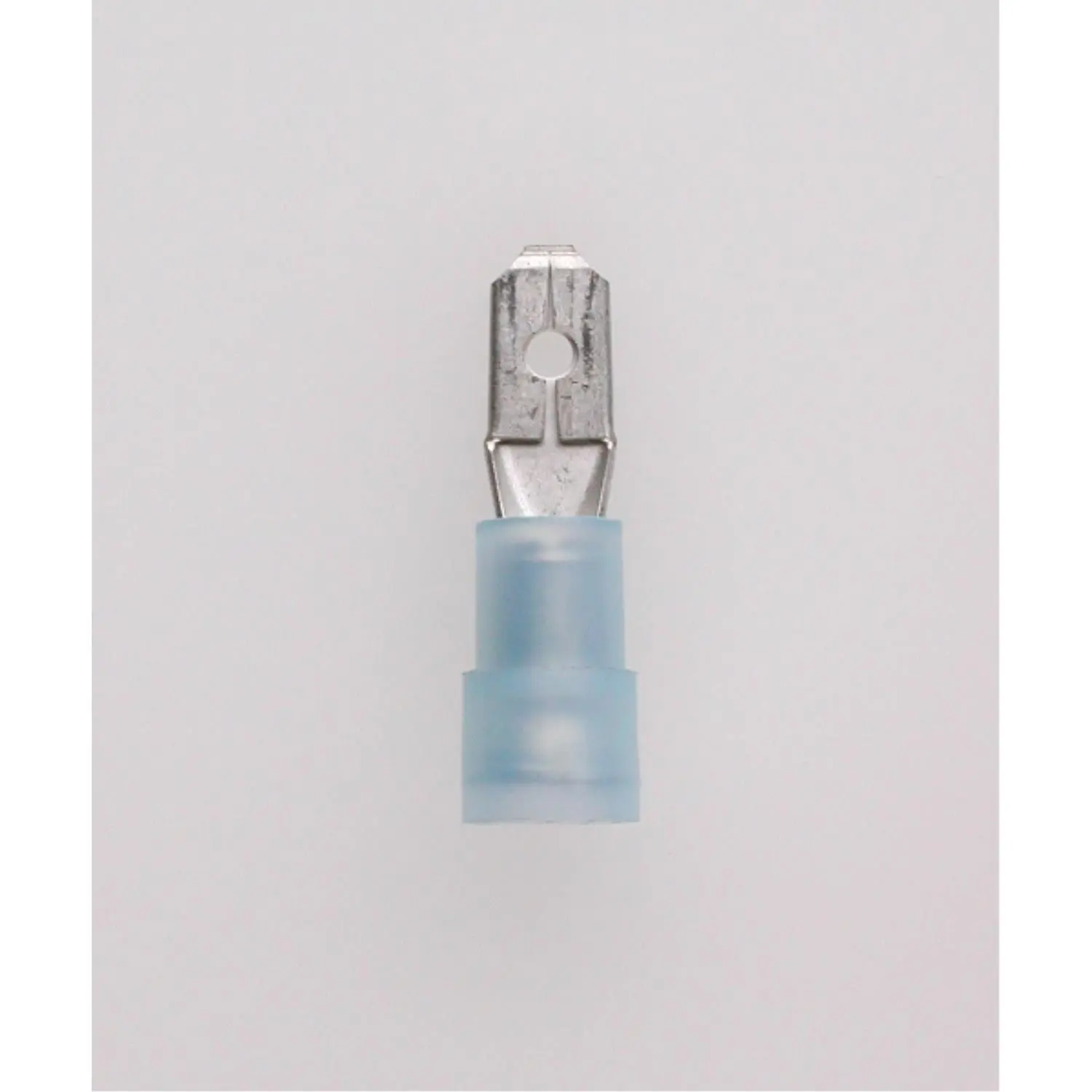 Produktfoto 1 von Flachstecker, Steckgröße 4,8 x 0,8mm isoliert, mit Isolationscrimp, ohne Rastzunge Querschnitt 1,5mm² - 2,5mm² blau, transparent