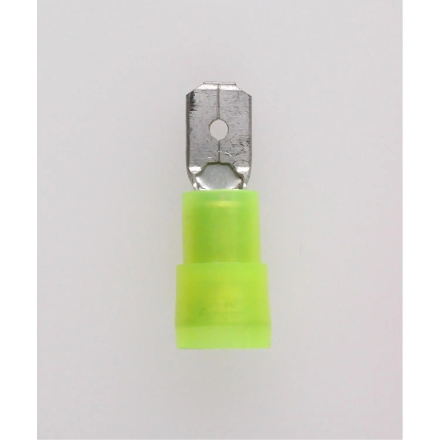 Produktfoto 1 von Flachstecker, Steckgröße 6,3 x 0,8mm isoliert, mit Isolationscrimp, ohne Rastzunge Querschnitt 4mm² - 6mm² gelb, transparent