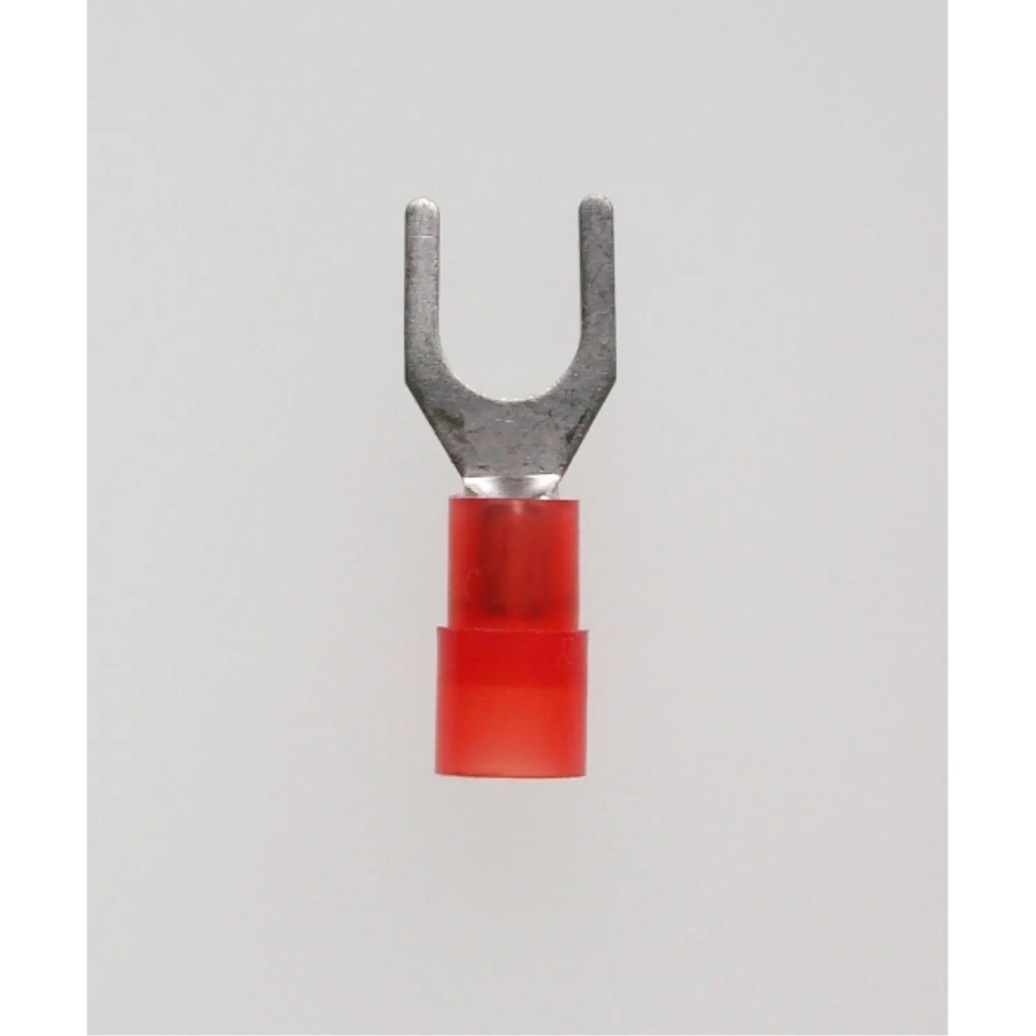 Produktfoto 1 von Quetschkabelschuh DIN 46237 isoliert, Gabelform Querschnitt 0,5mm² - 1,5mm² rot, transparent