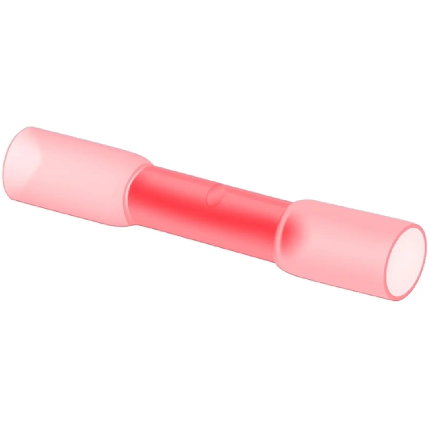 Produktfoto 1 von Stoßverbinder mit Schrumpfschlauch isoliert, Farbe Kodierung DIN Querschnitt 0,5mm² - 1,5mm² rot, transparent