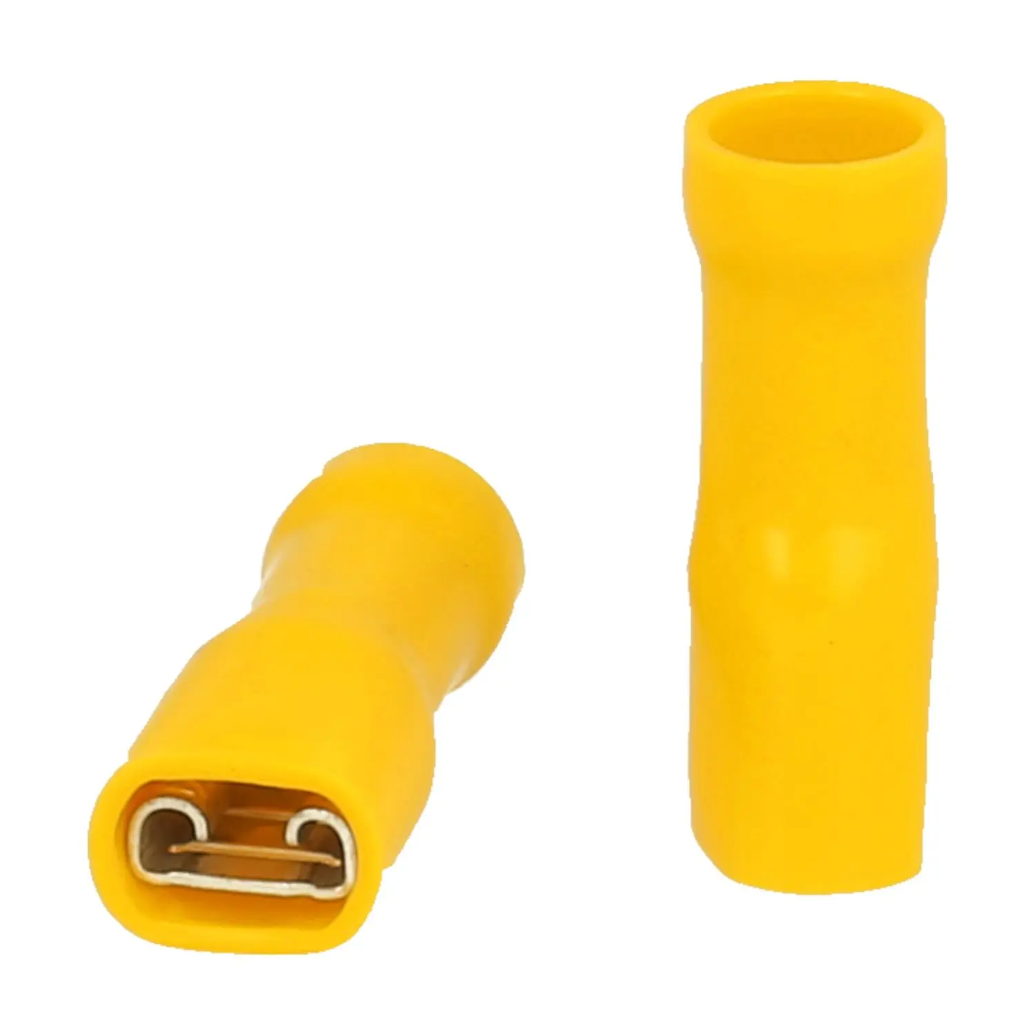 Produktfoto 1 von F612638D STEX24 Flachsteckhülsen, Steckgröße 6,3 x 0,8mm vollisoliert, mit Isolationscrimp Querschnitt 4mm² - 6mm² gelb