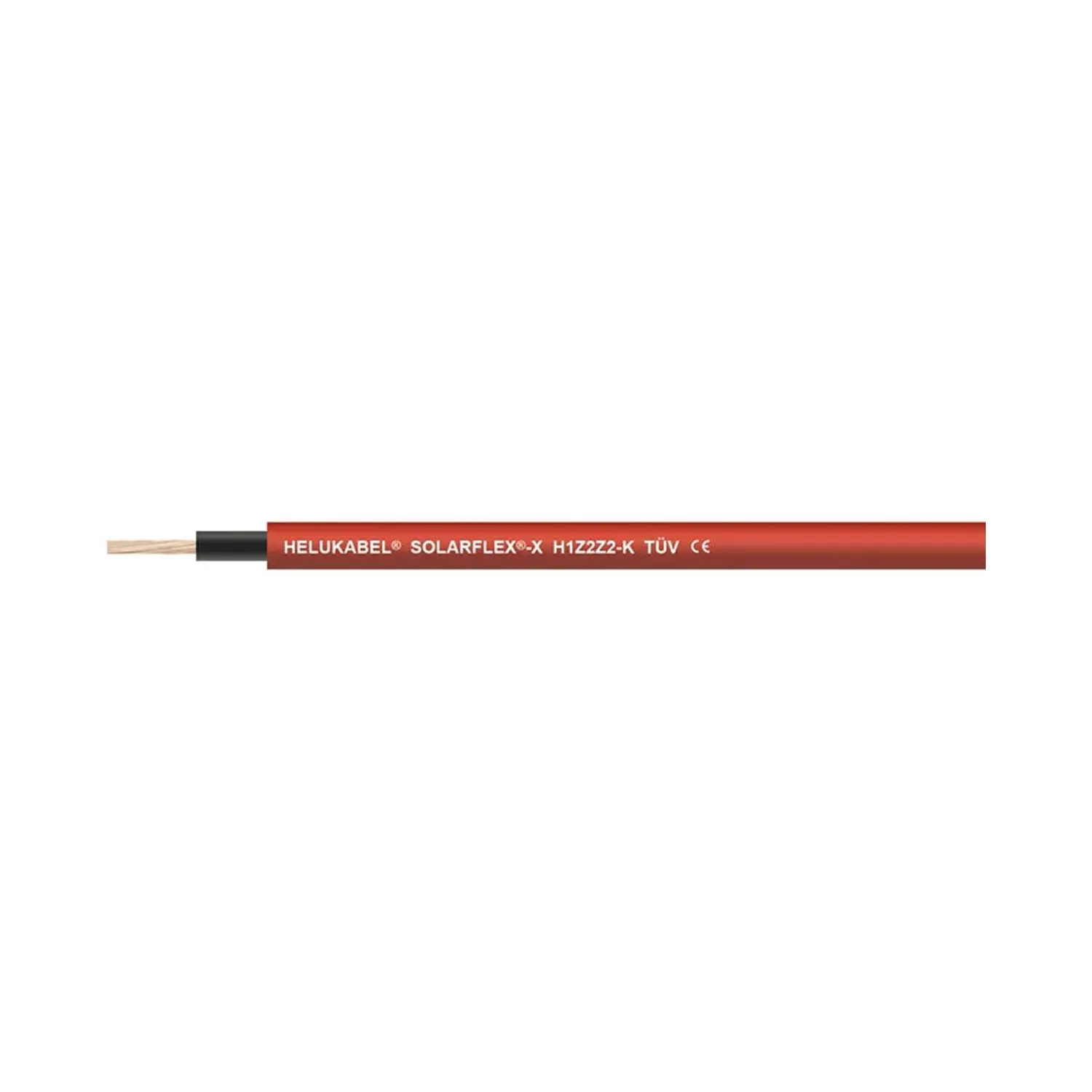 Produktfoto 1 von 713569 HELU KABEL H1Z2Z2-K rot 1X6mm² AWG10 Leitung für Photovoltaiksysteme AD 5,8mm - 6,4mm Prüfspannung 6500V