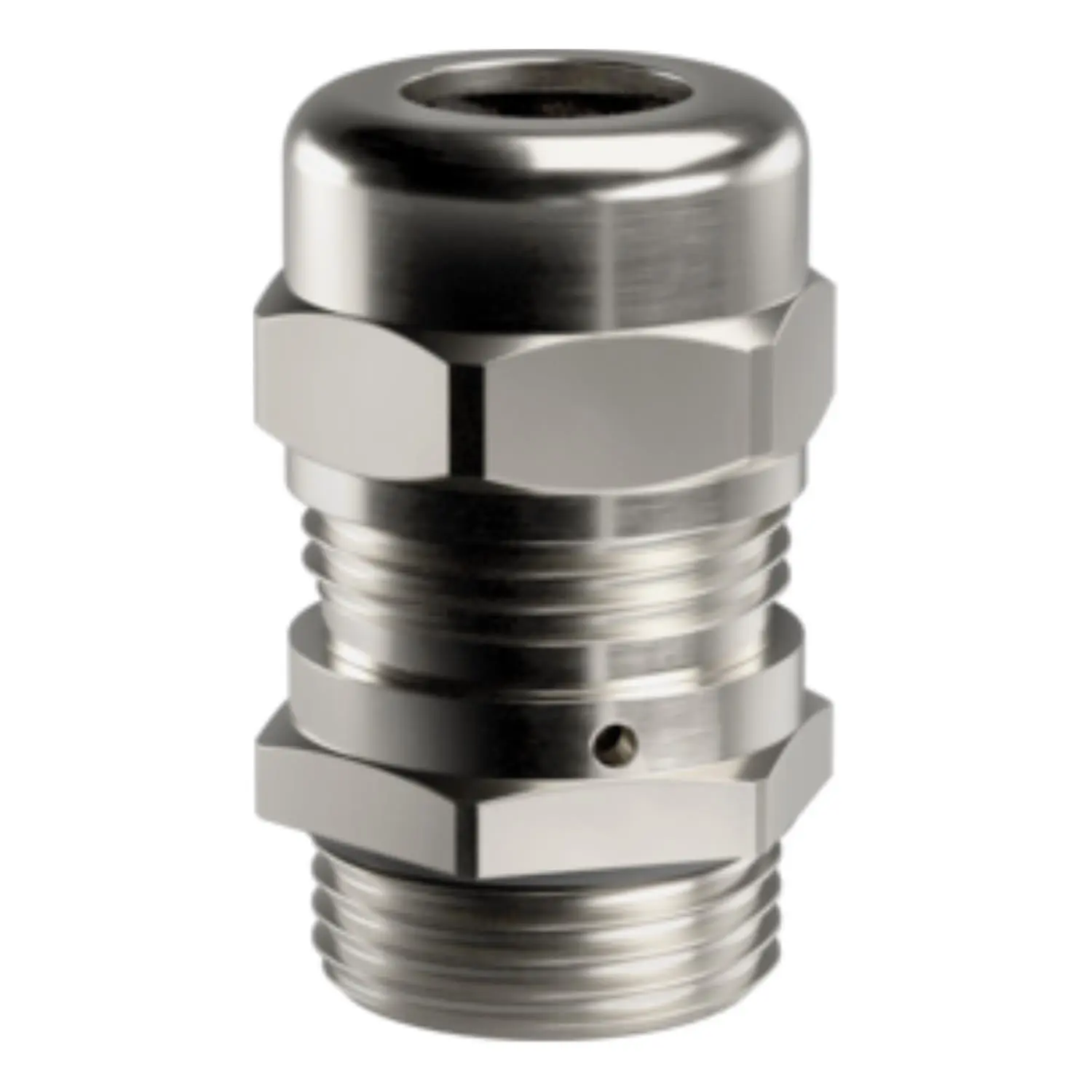Produktfoto 1 von Druckausgleichsverschraubung M16x1,5 Membrantyp PTFE Messing (CuZn) vernickelt Gewindelänge 8,0mm