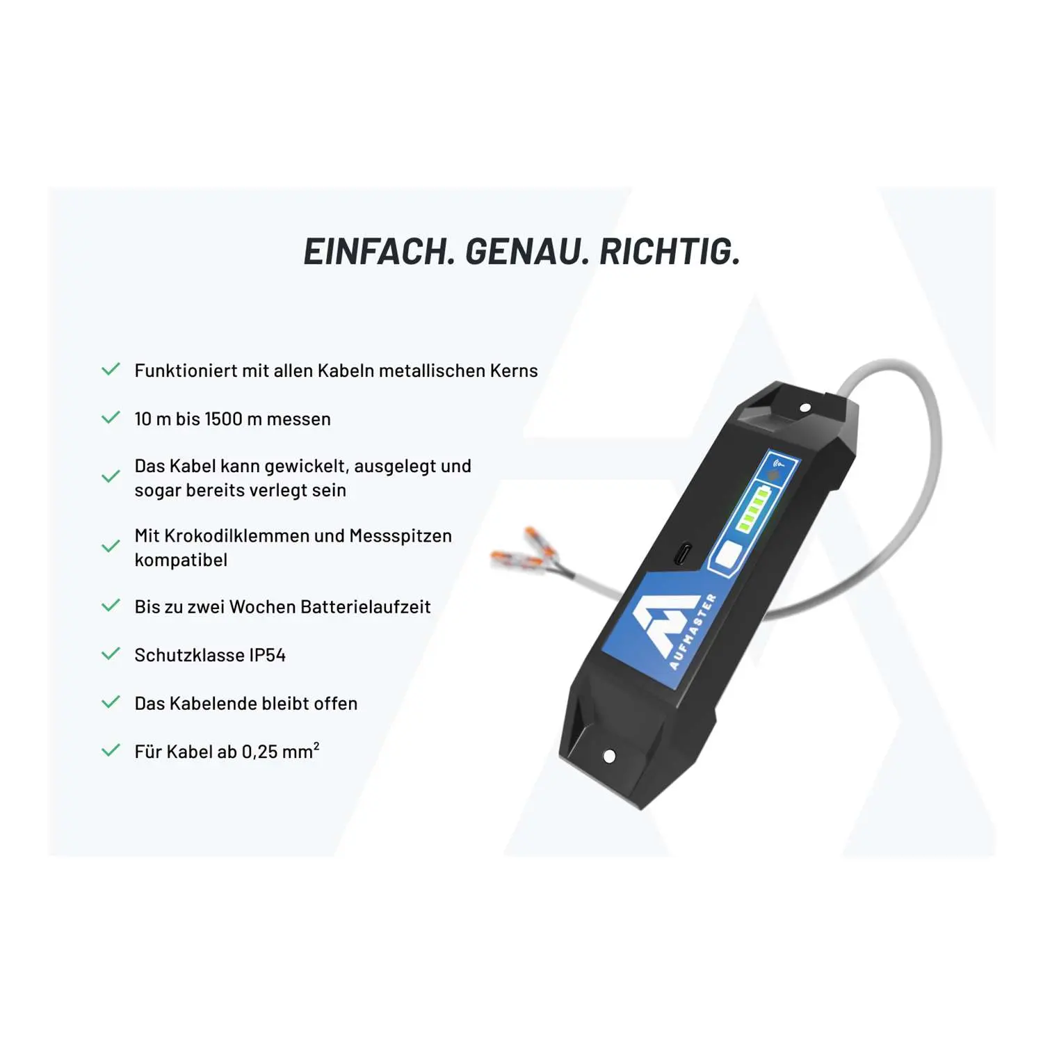 Produktfoto 1 von 11023424 HELU KABEL Aufmaster AM1, Serie: Digitales Kabellängenmessgerät incl. Lithium-Polymer-Akku, Farbe blau Schutzart IP54, Temperaturbereich -10°C bis 50°C