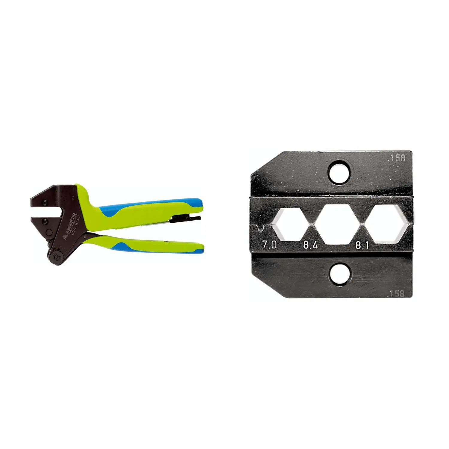 Produktfoto 1 von 624 158 3 0 K1 Rennsteig Werkzeuge GmbH Crimpzange PEW12 für Koax-Kabel Belden inkl. Crimpeinsätze
