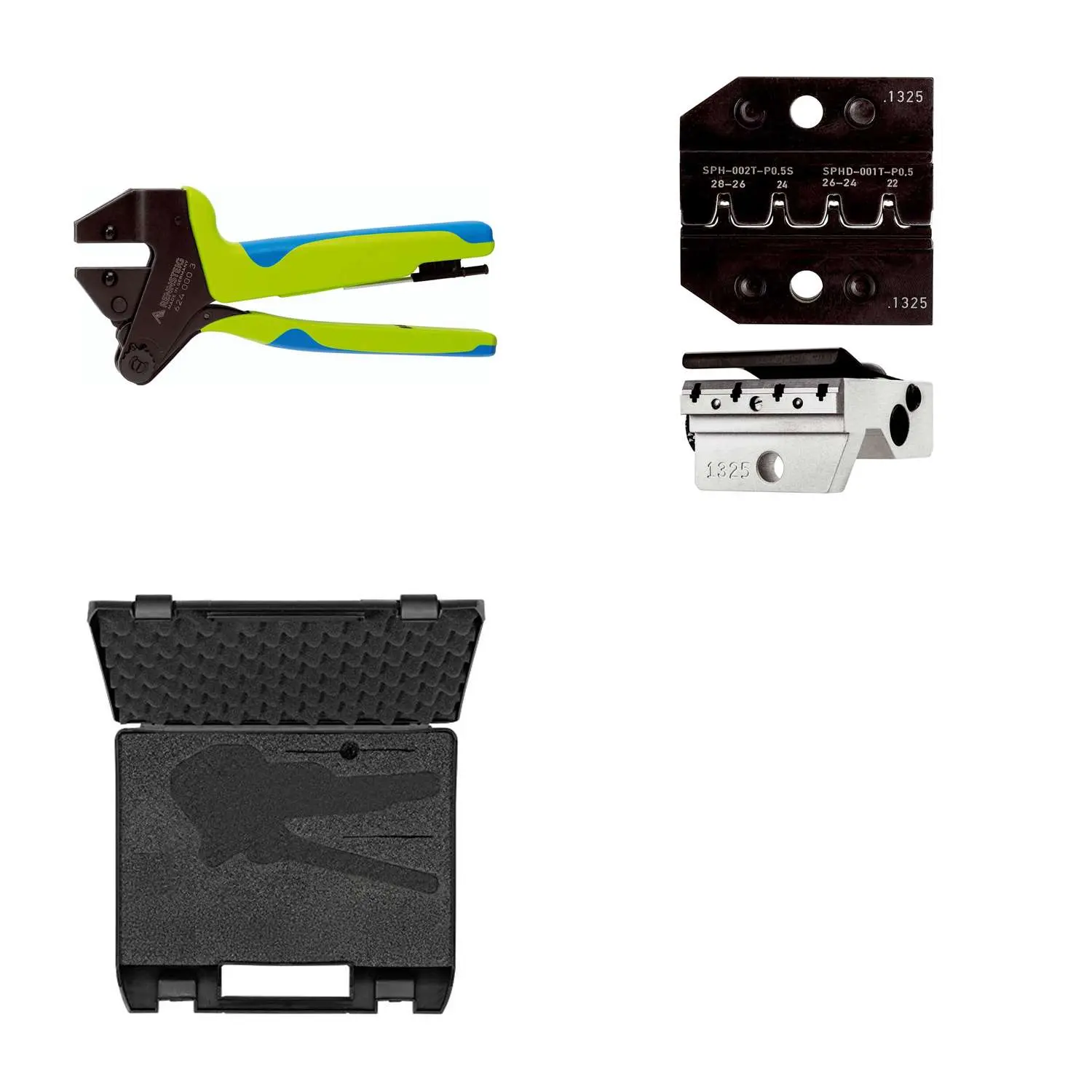 Produktfoto 1 von 624 1325 3 01 K2 Rennsteig Werkzeuge GmbH Crimpzange PEW12 im Kunststoffkoffer für JST SPH Serie gestanzte-Kontakt Querschnitt AWG28 - AWG22