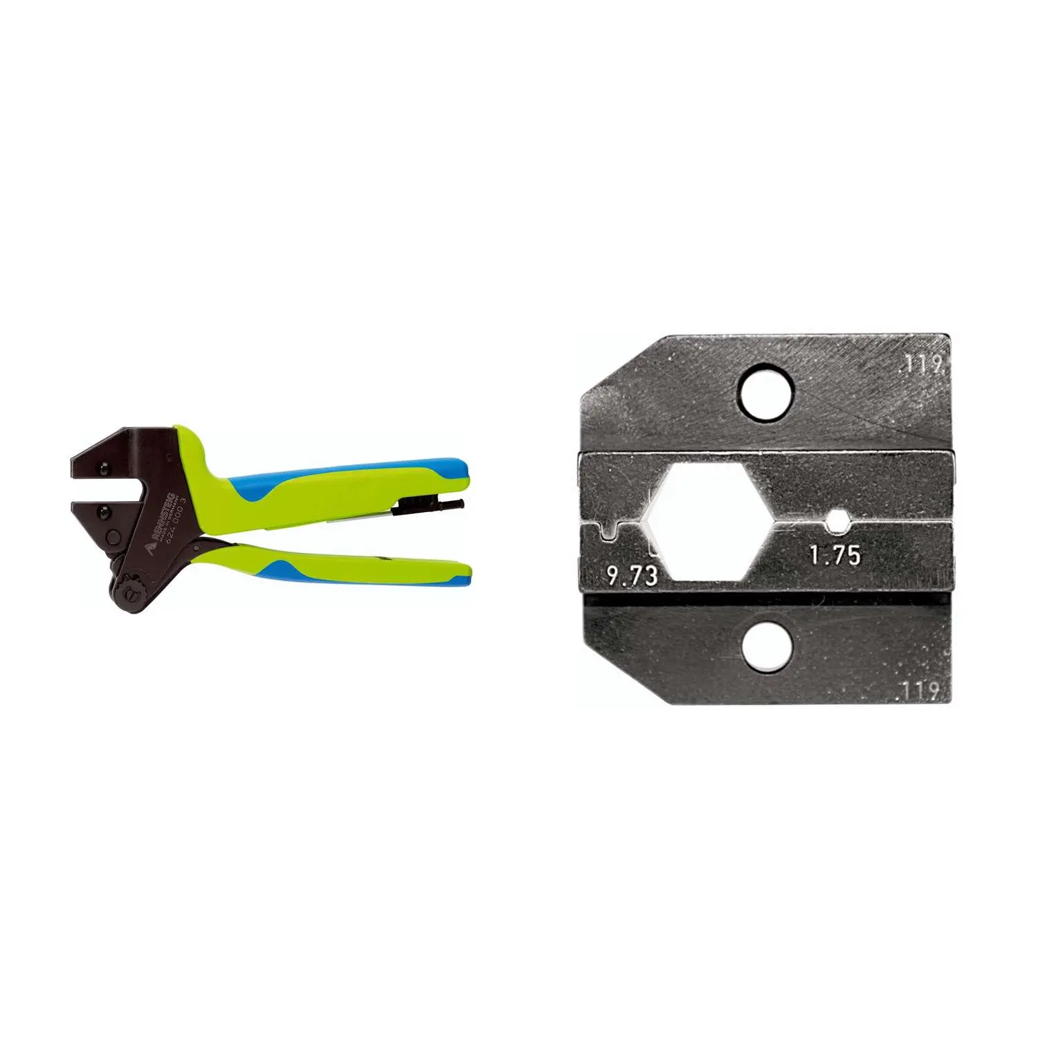 Produktfoto 1 von 624 119 3 0 K1 Rennsteig Werkzeuge GmbH Crimpzange PEW12 für Koax-Kabel RG 213, RG 11 inkl. Crimpeinsätze