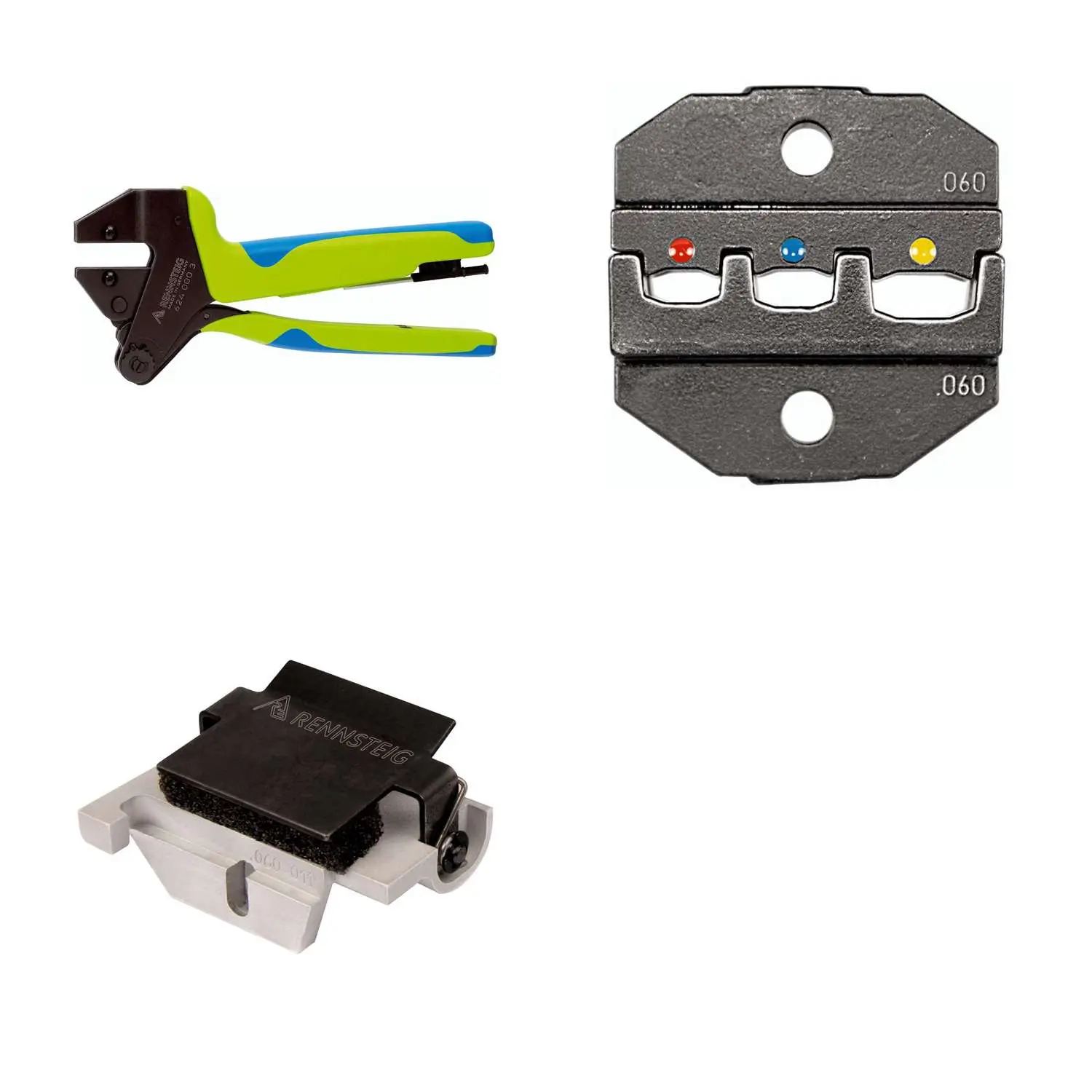 Produktfoto 1 von 624 060 3 0 K2 Rennsteig Werkzeuge GmbH Crimpzange PEW12 für isolierte Verbinder und Kabelschuhe inkl. Crimpeinsätze und Kontaktaufnahme