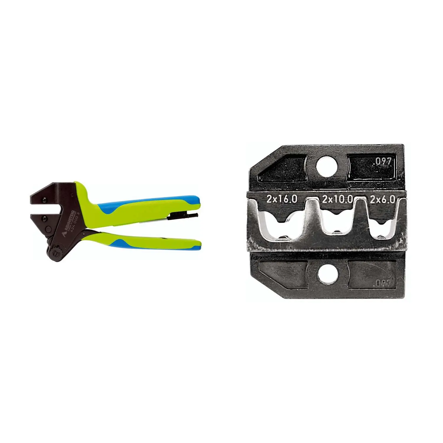 Produktfoto 1 von 624 097 3 0 K1 Rennsteig Werkzeuge GmbH Crimpzange PEW12 für isolierte Twin-Aderendhülsen Querschnitt 2x6mm² - 2x16mm²